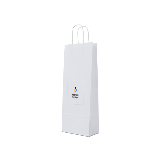 Shopper in carta Portabottiglia Elegance sealing bianco- Printcentral - - -