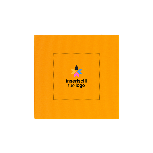 Tovaglioli carta secca fondo pieno arancio- Printcentral - - -