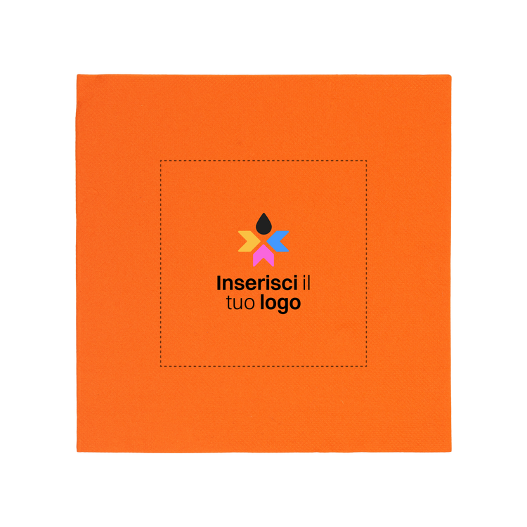 Tovaglioli microincollati fondo pieno arancio- Printcentral - - -