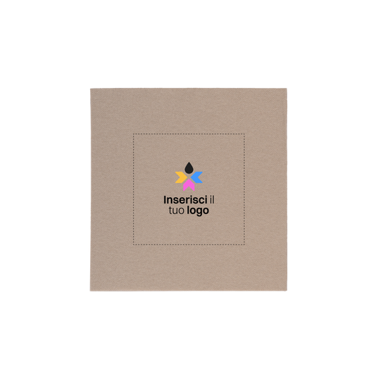 Tovaglioli microincollati fondo pieno tortora- Printcentral - - -