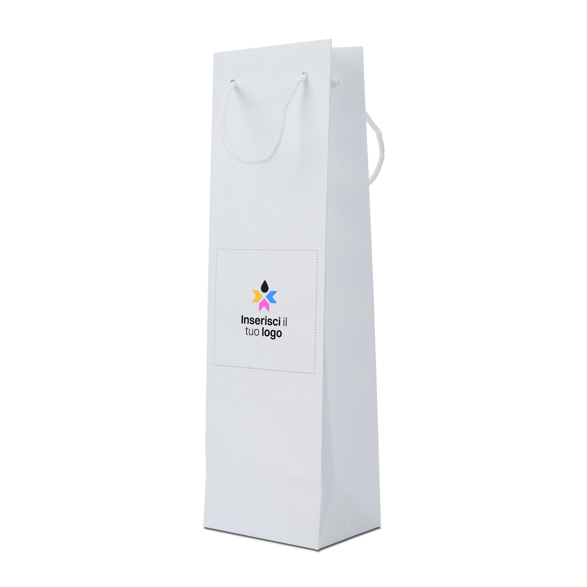 Shopper in carta Portabottiglia Lux sealing bianco- Printcentral - - -
