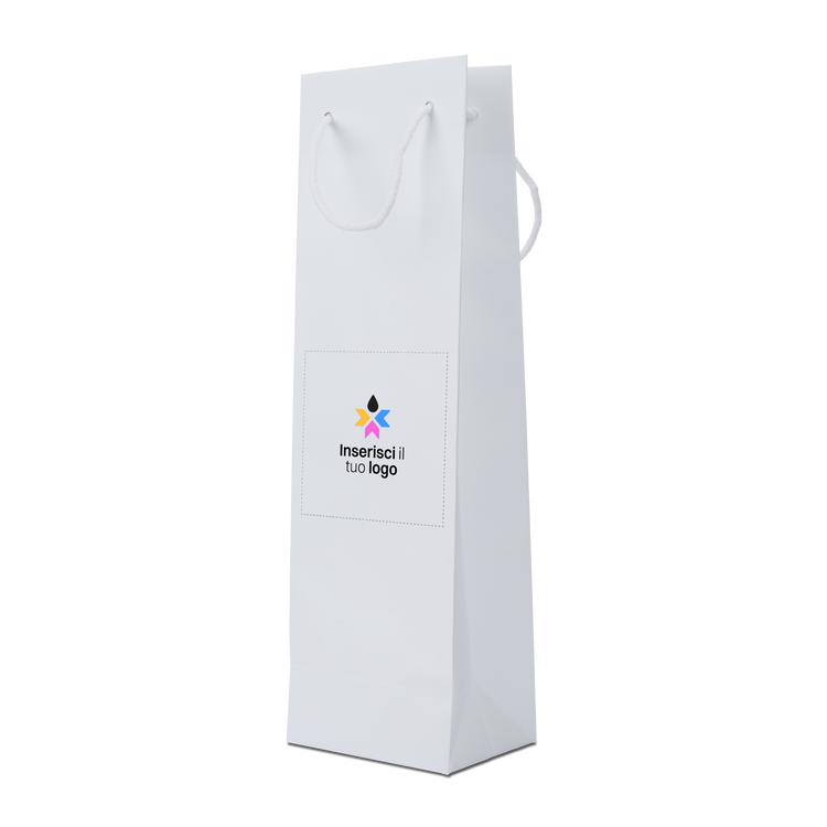 Shopper in carta Portabottiglia Lux sealing bianco- Printcentral - - -