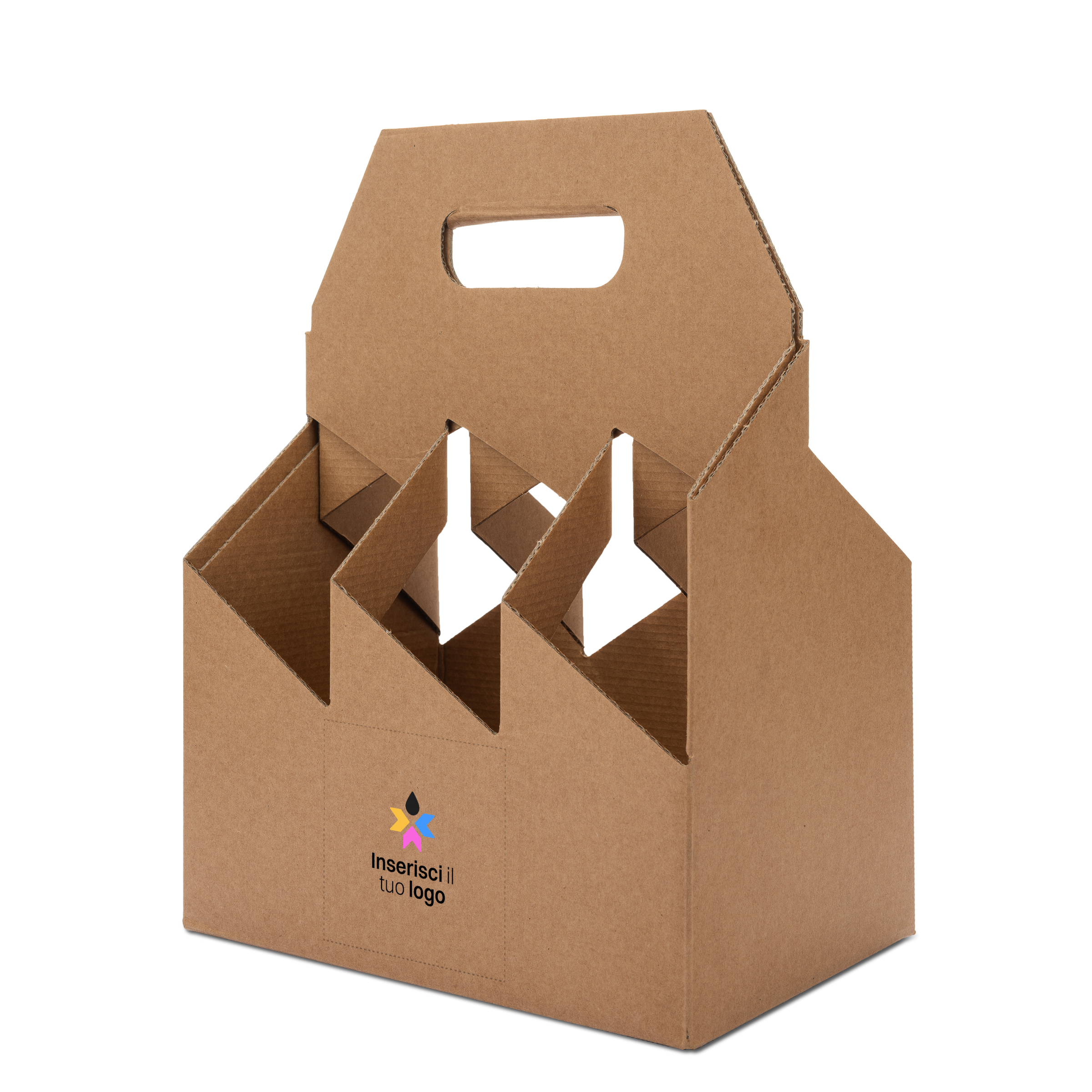 Scatole porta bottiglia avana- Printcentral - - -