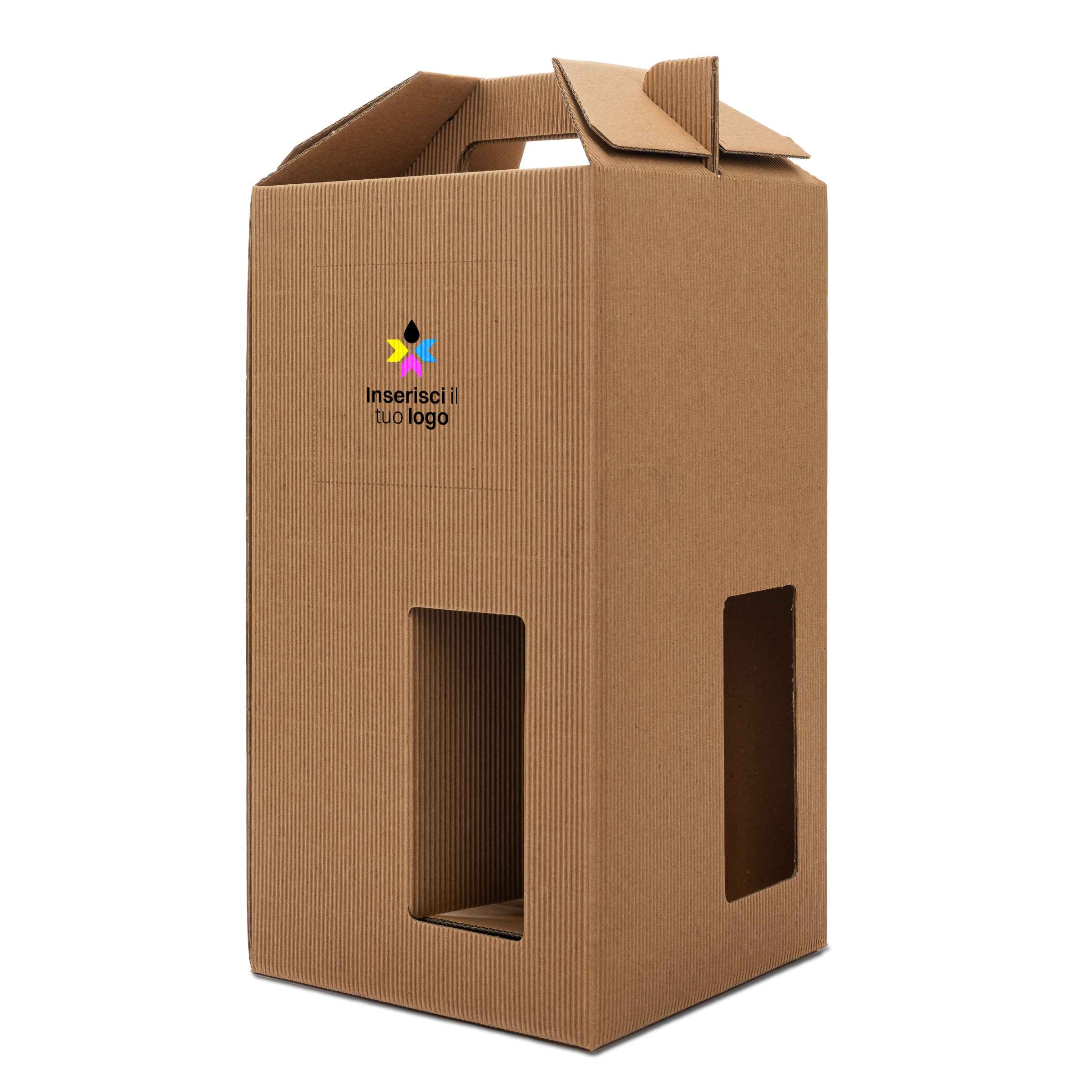 Scatole porta bottiglia avana- Printcentral - - -
