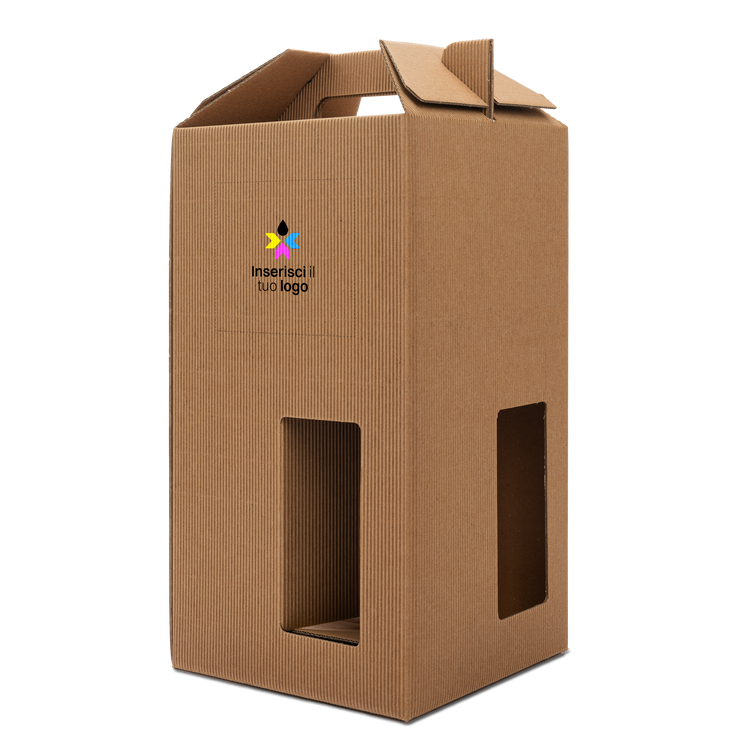 Scatole porta bottiglia avana- Printcentral - - -