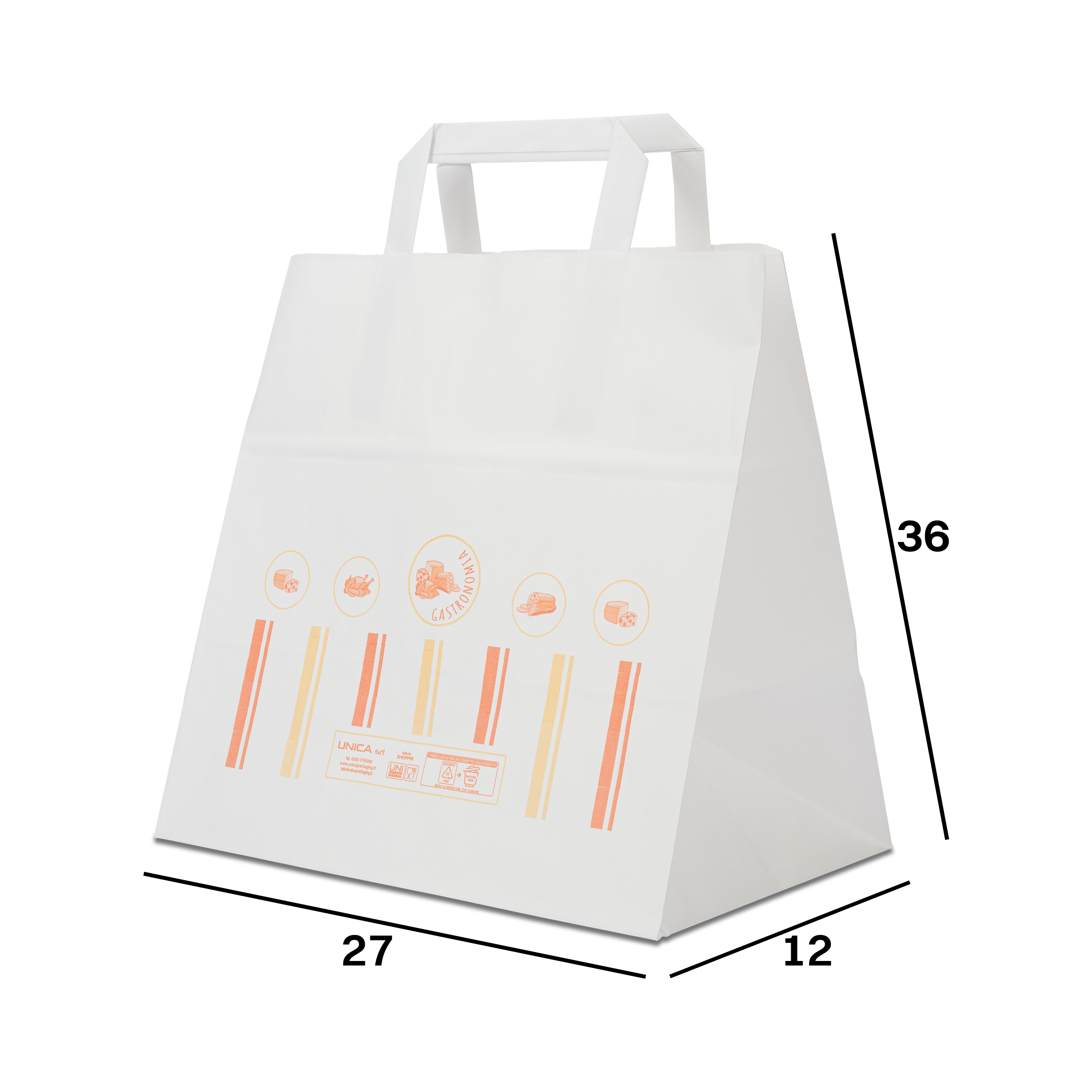 Shopper in carta Foodbag Gastronomia bianco- Printcentral - - -