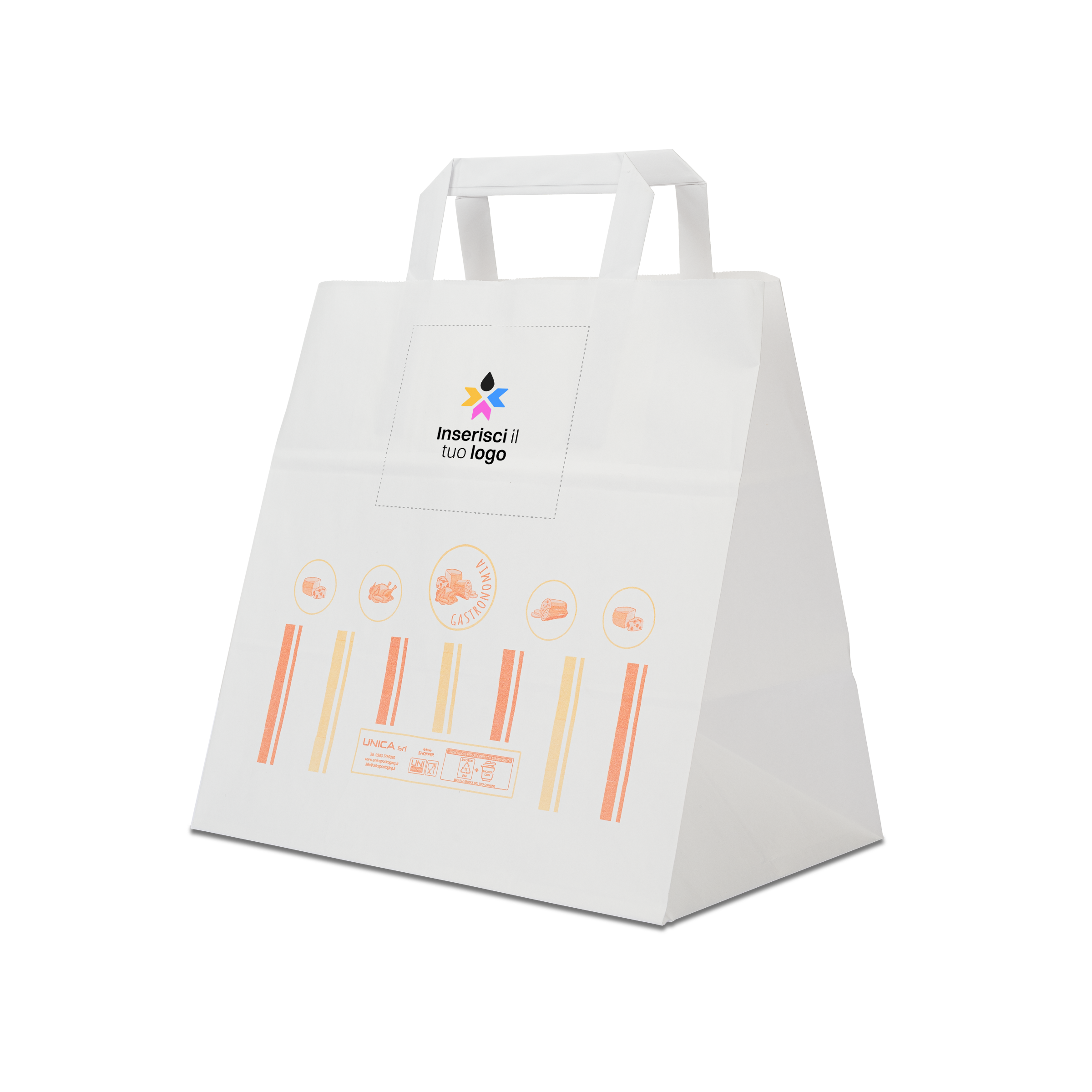 Shopper in carta Foodbag Gastronomia bianco- Printcentral - - -
