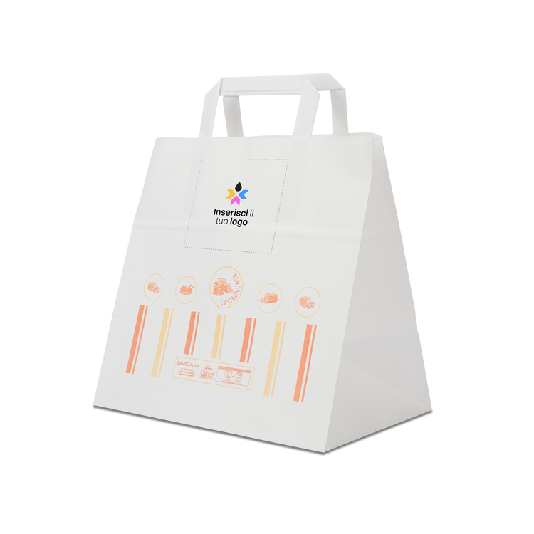Shopper in carta Foodbag Gastronomia bianco- Printcentral - - -
