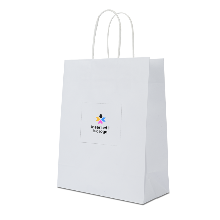 Shopper in carta Elegance sealing bianco- Printcentral - - -