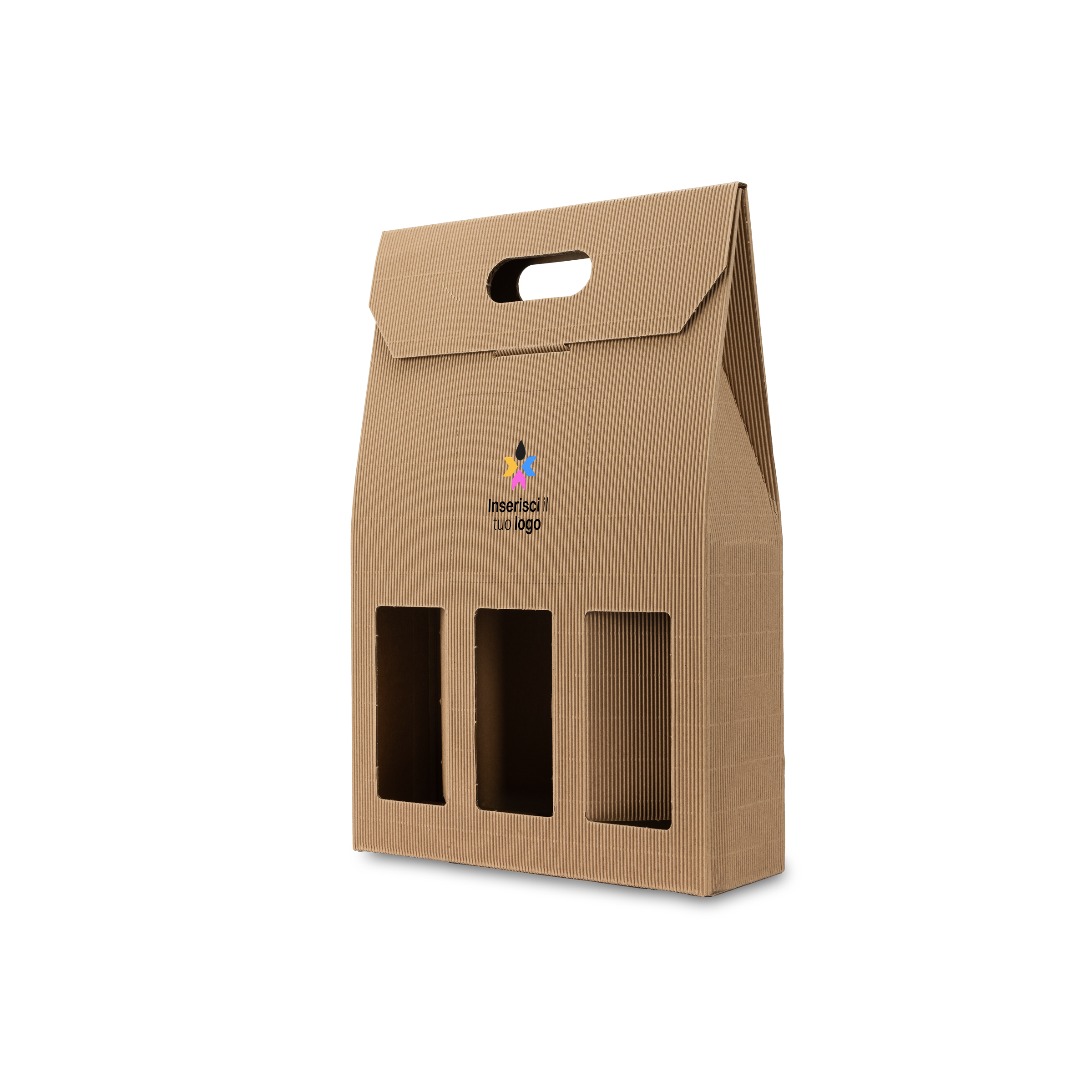 Scatole porta bottiglia avana- Printcentral - - -