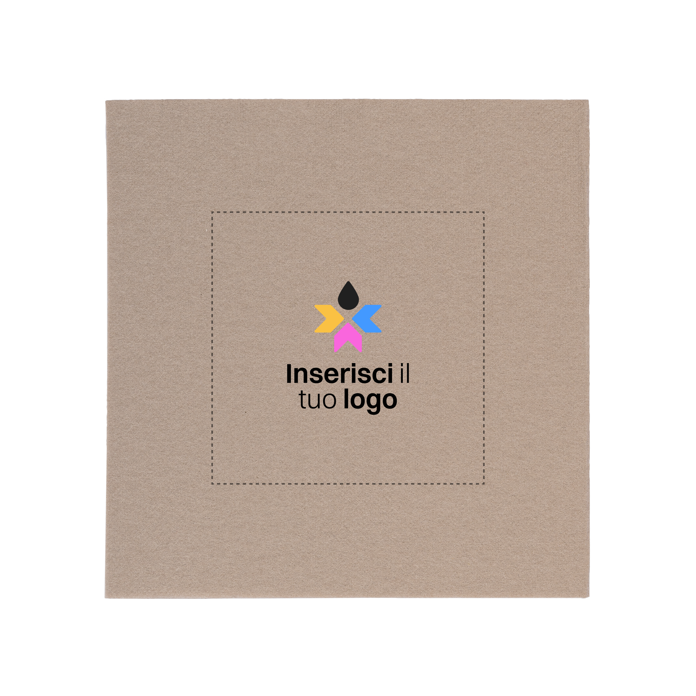 Tovaglioli microincollati fondo pieno tortora- Printcentral - - -