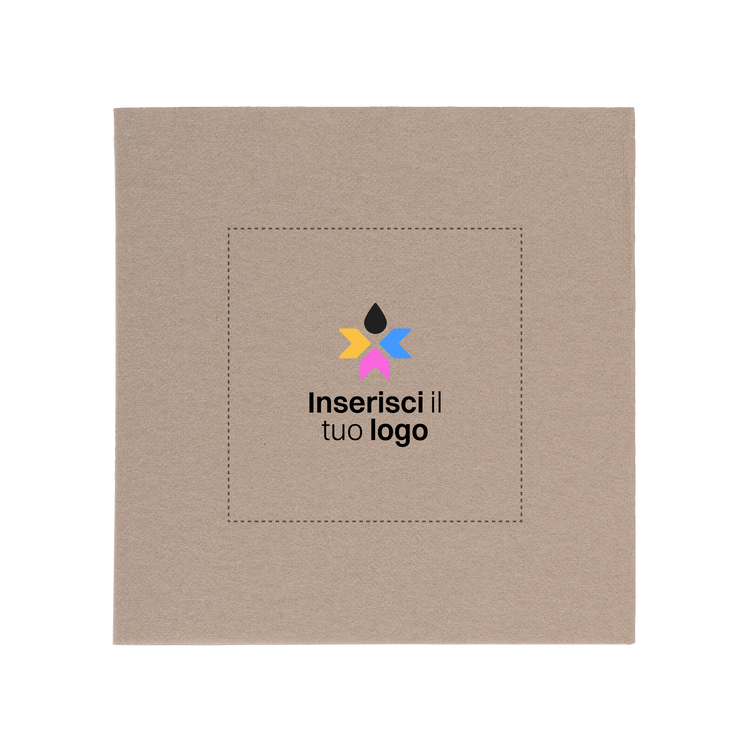 Tovaglioli microincollati fondo pieno tortora- Printcentral - - -