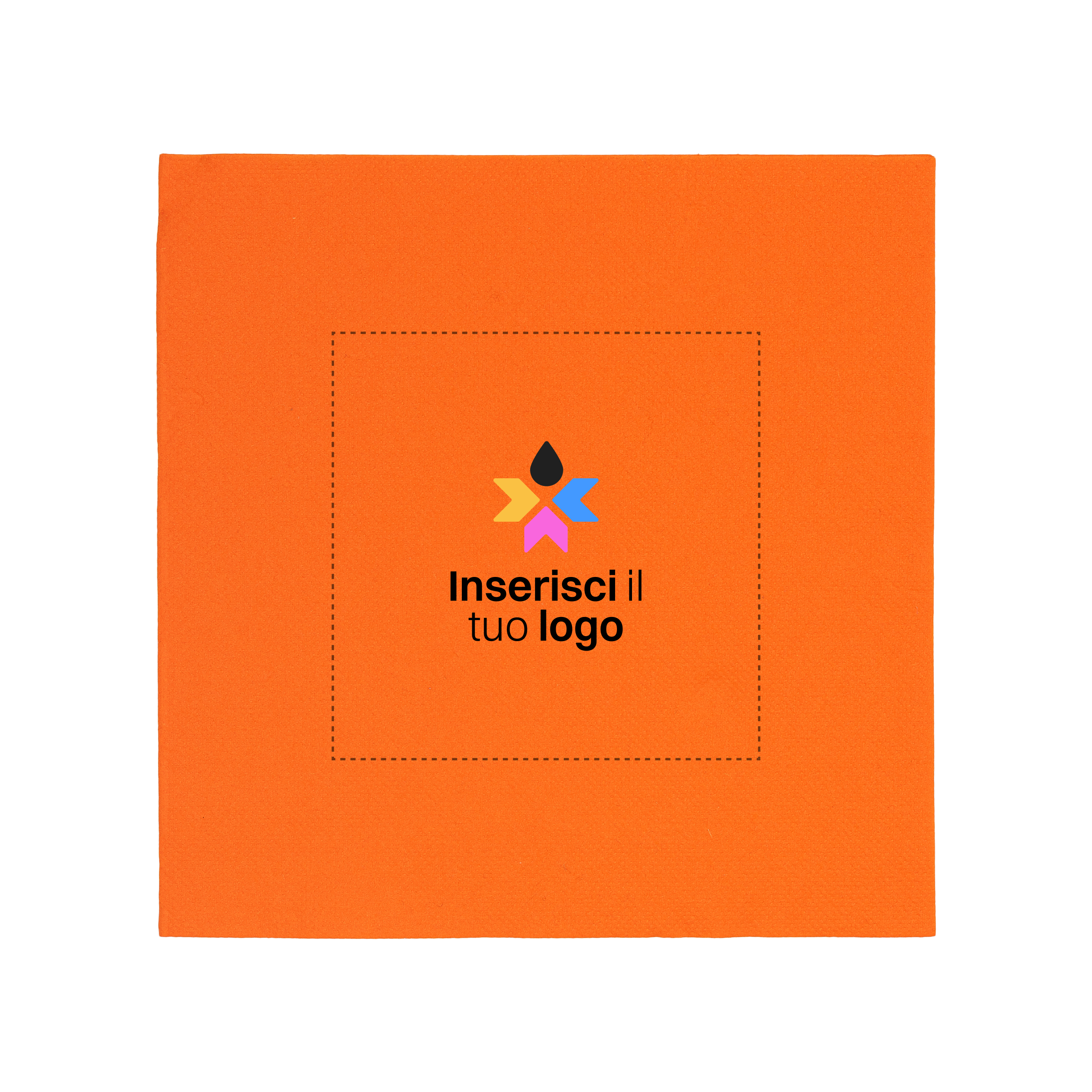Tovaglioli microincollati fondo pieno arancio- Printcentral - - -