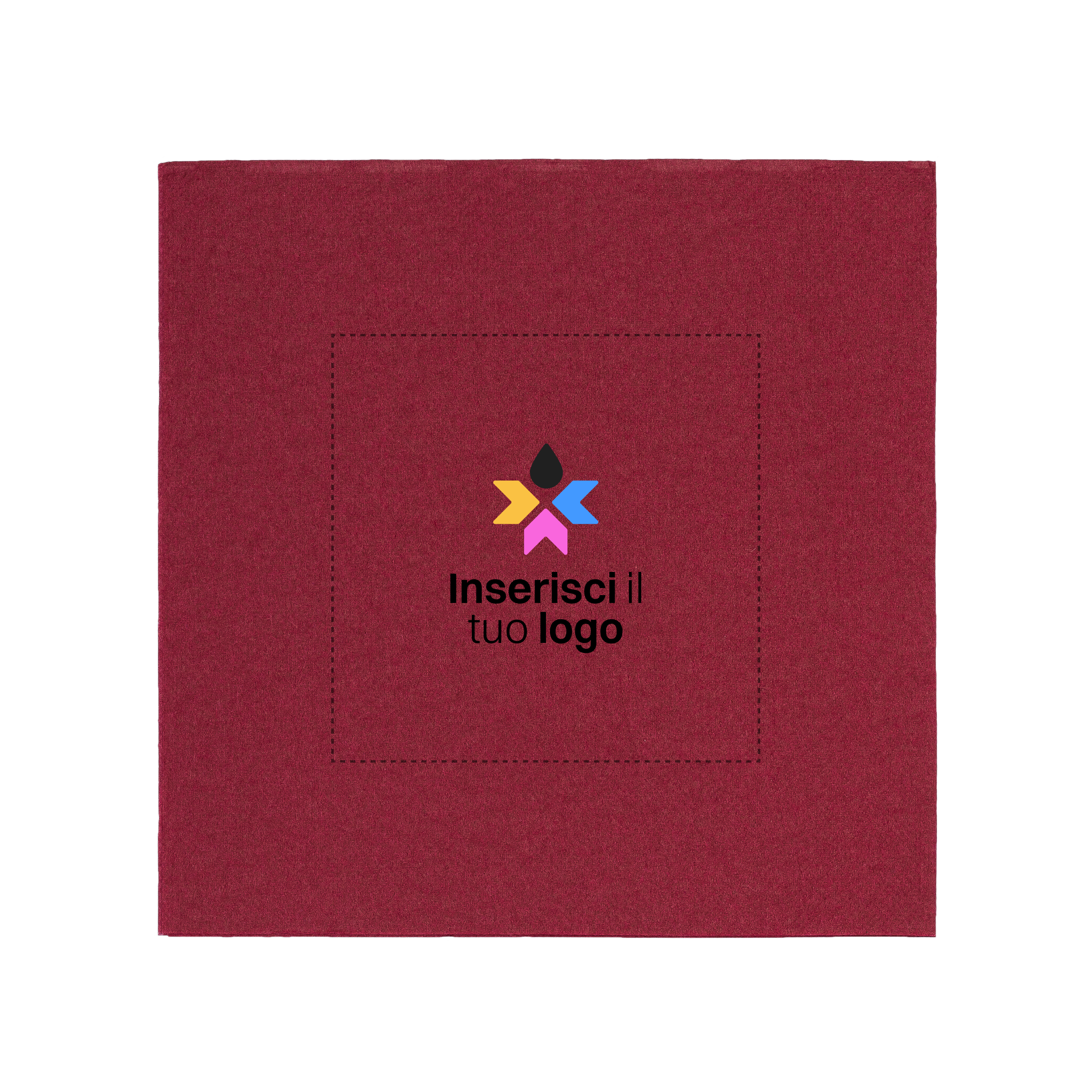 Tovaglioli microincollati fondo pieno bordeaux- Printcentral - - -