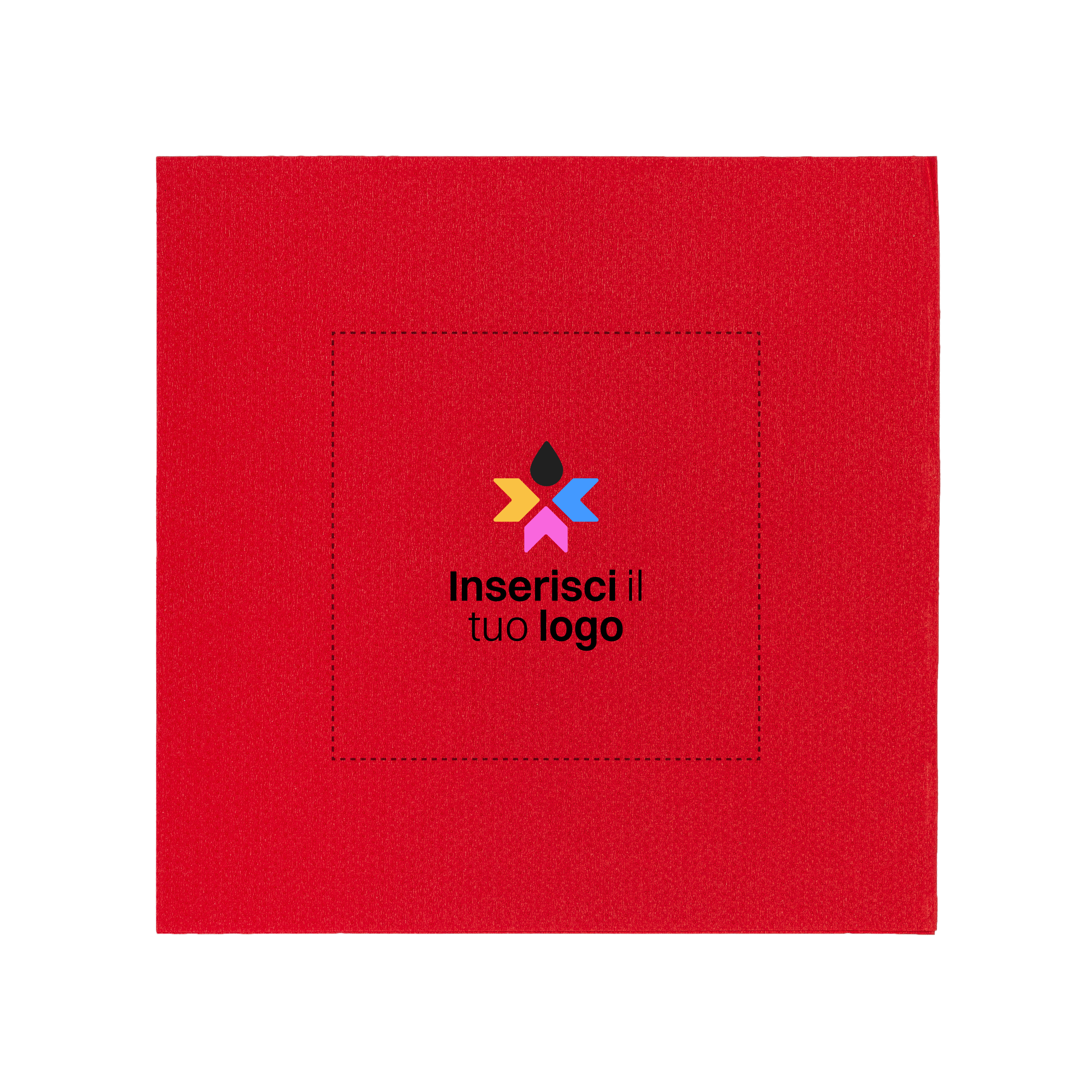 Tovaglioli microincollati fondo pieno rosso- Printcentral - - -