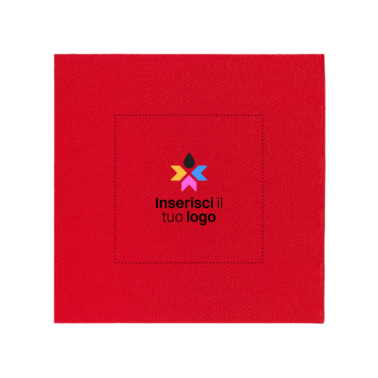 Tovaglioli microincollati fondo pieno rosso- Printcentral - - -