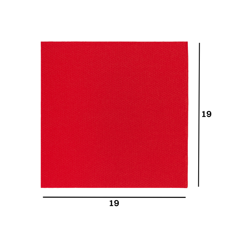 Tovaglioli microincollati fondo pieno rosso- Printcentral - - -