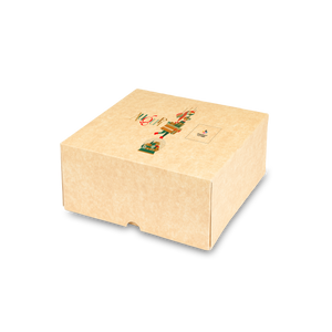 Scatole porta torta Francesi avana Natale- Printcentral - - -