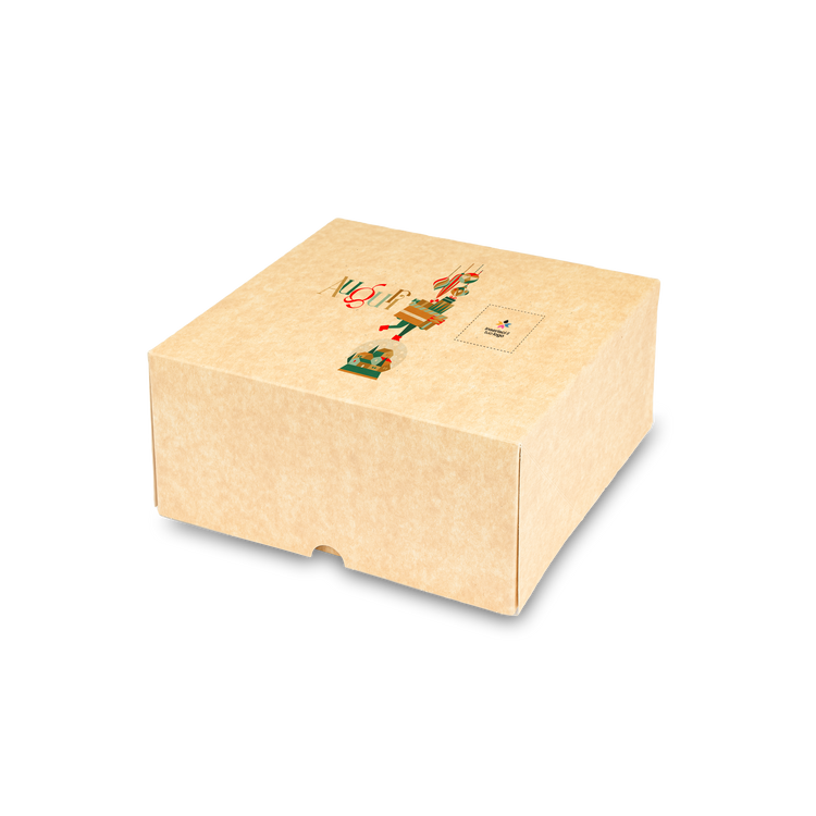 Scatole porta torta Francesi avana Natale- Printcentral - - -