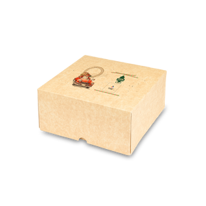Scatole porta torta Francesi avana Natale- Printcentral - - -