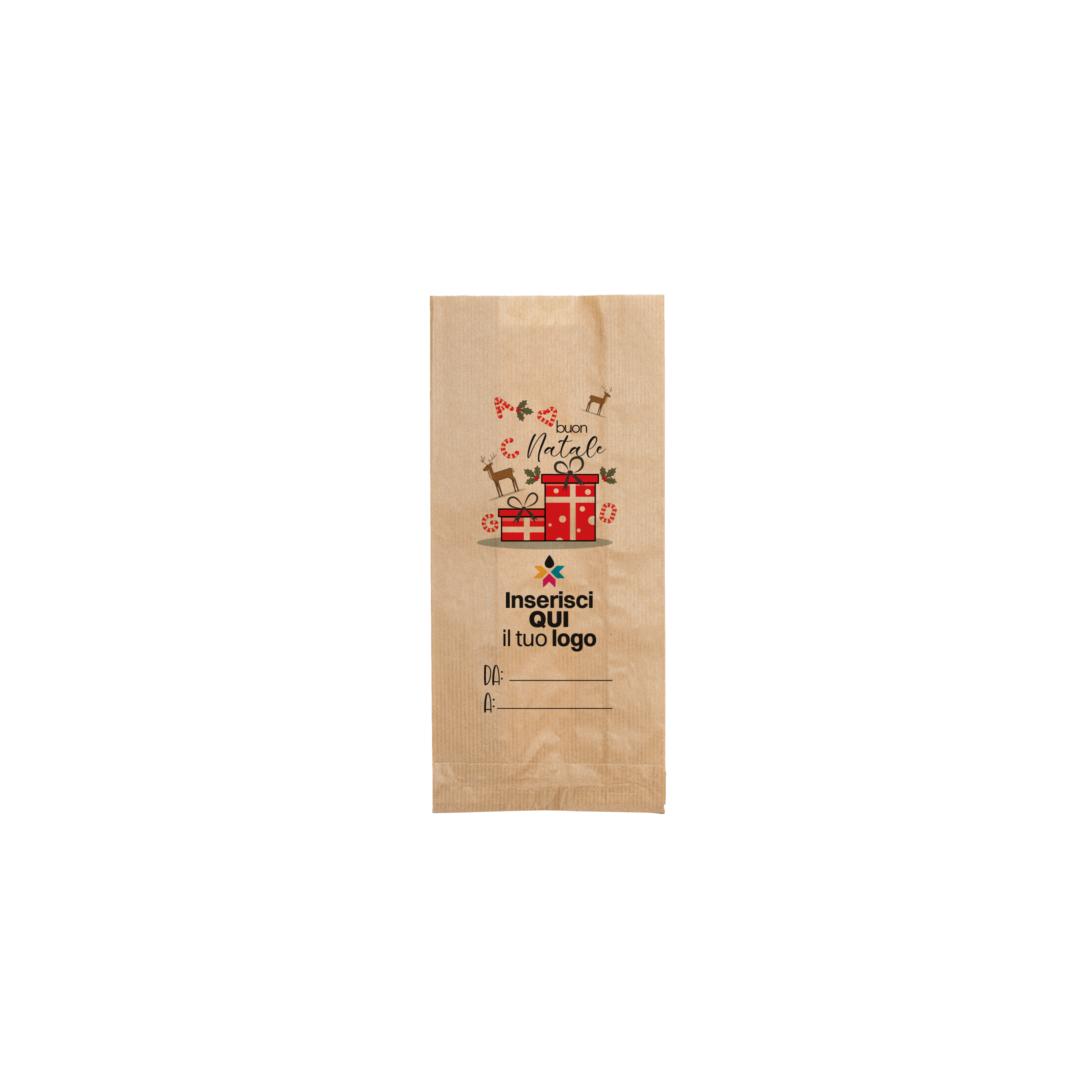 Sacchetti in carta avana Natale- Printcentral - - -
