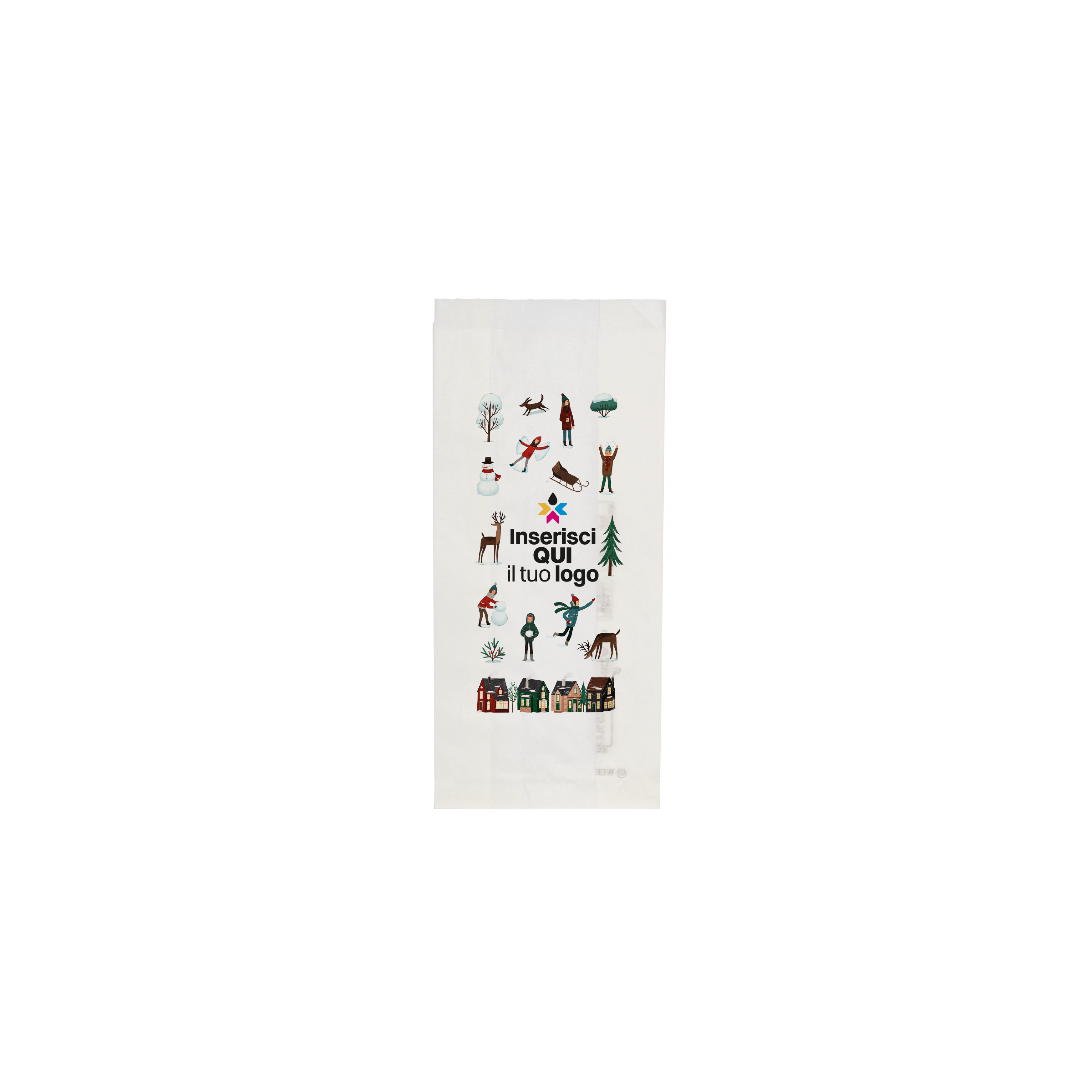 Sacchetti in carta bianco Natale- Printcentral - - -