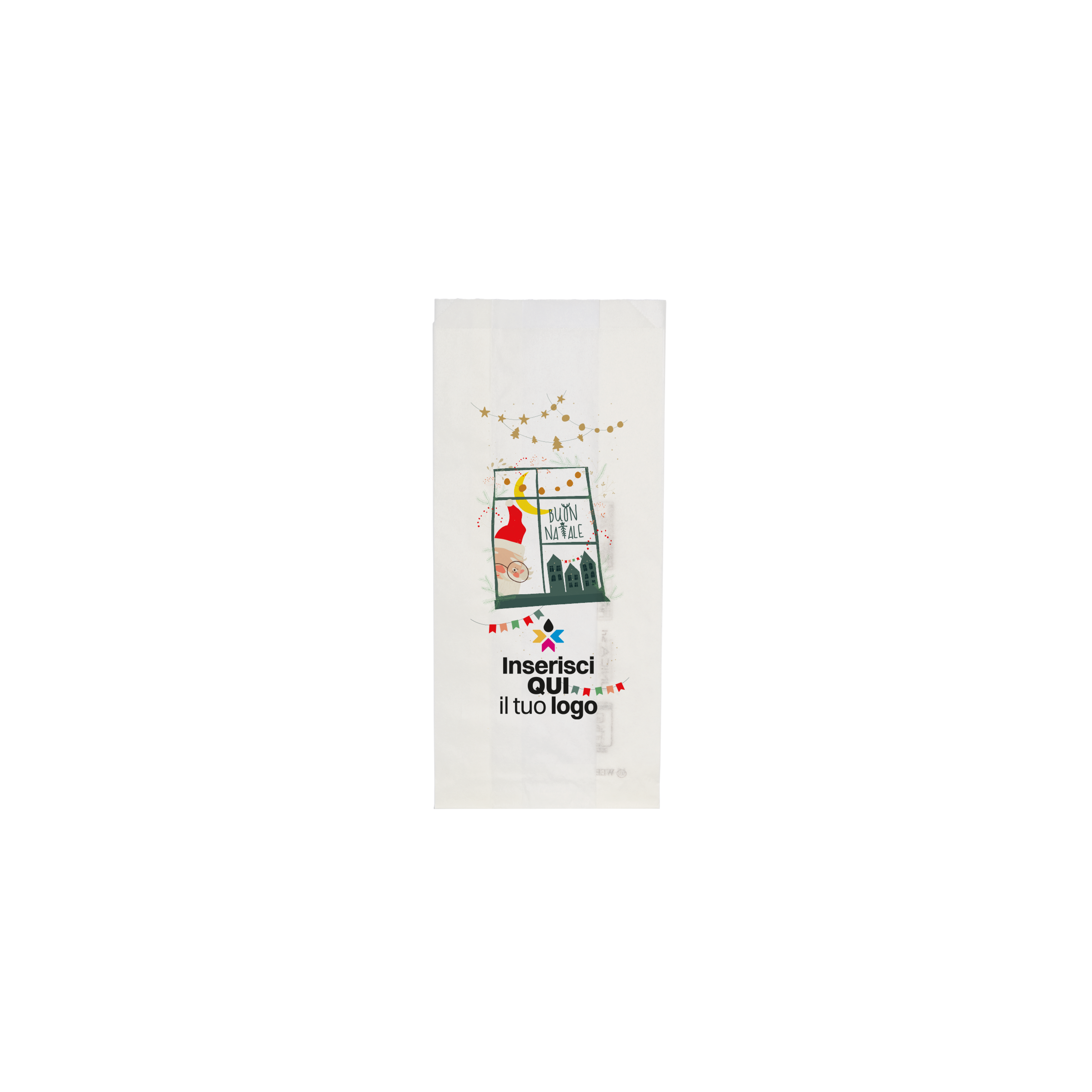 Sacchetti in carta bianco Natale- Printcentral - - -