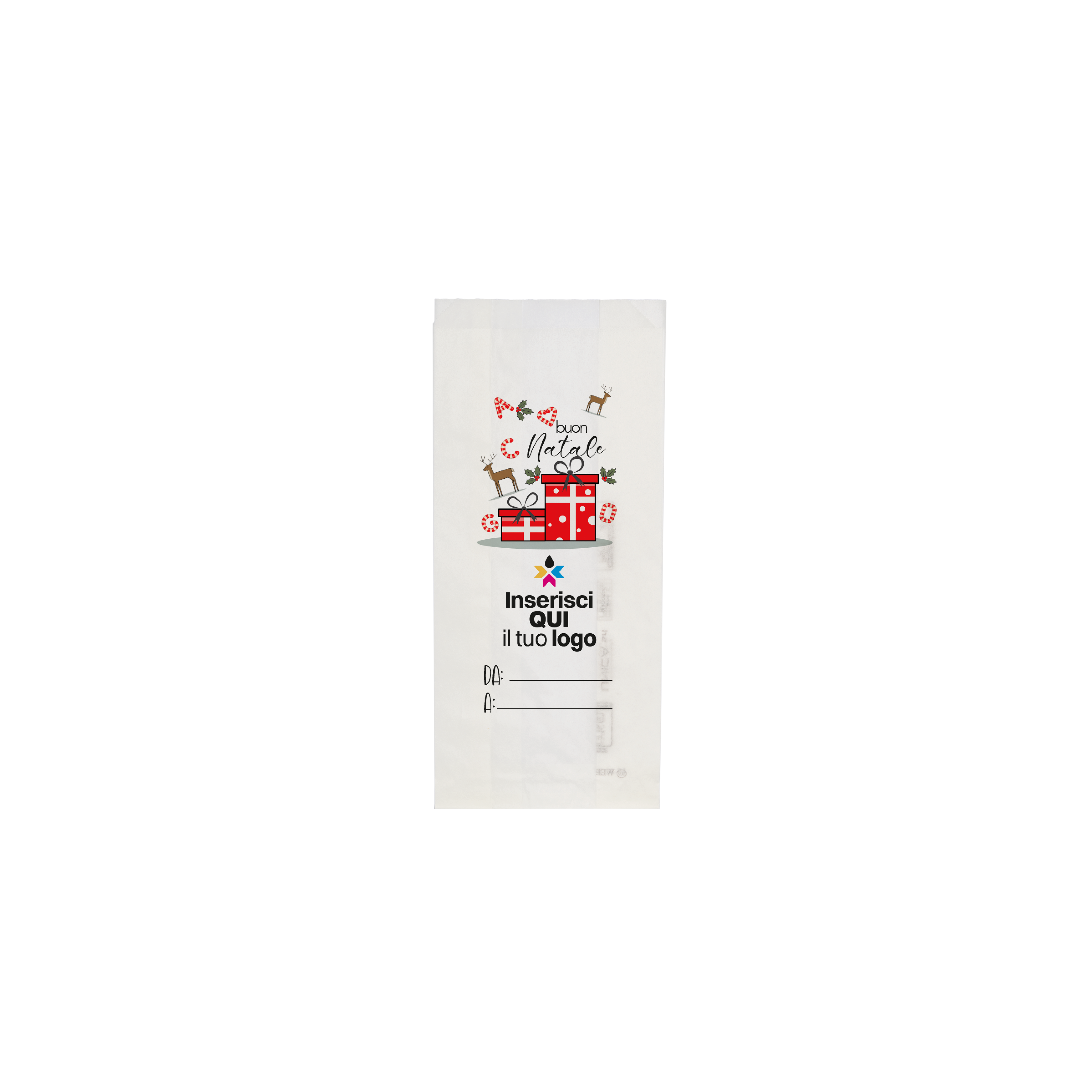 Sacchetti in carta bianco Natale- Printcentral - - -