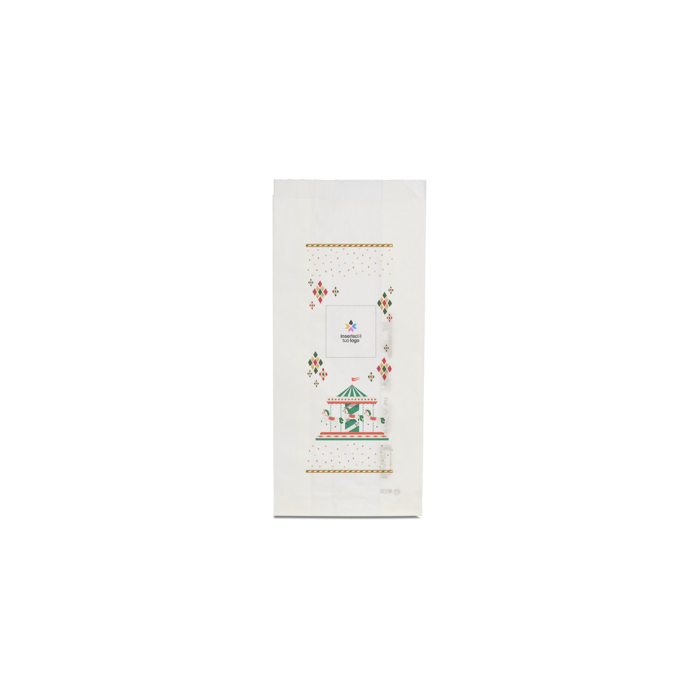 Sacchetti in carta bianco Politenati Natale- Printcentral - - -