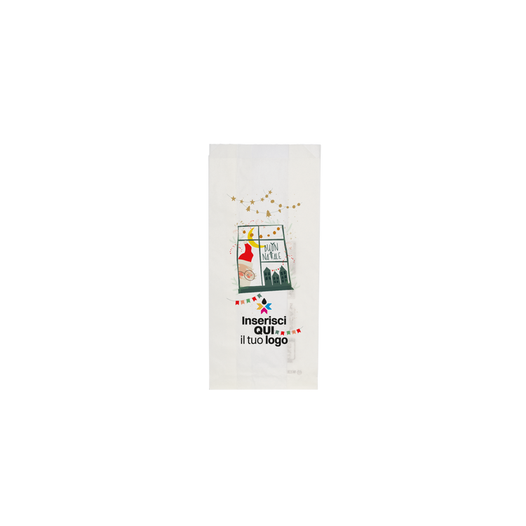 Sacchetti in carta bianco Politenati Natale- Printcentral - - -
