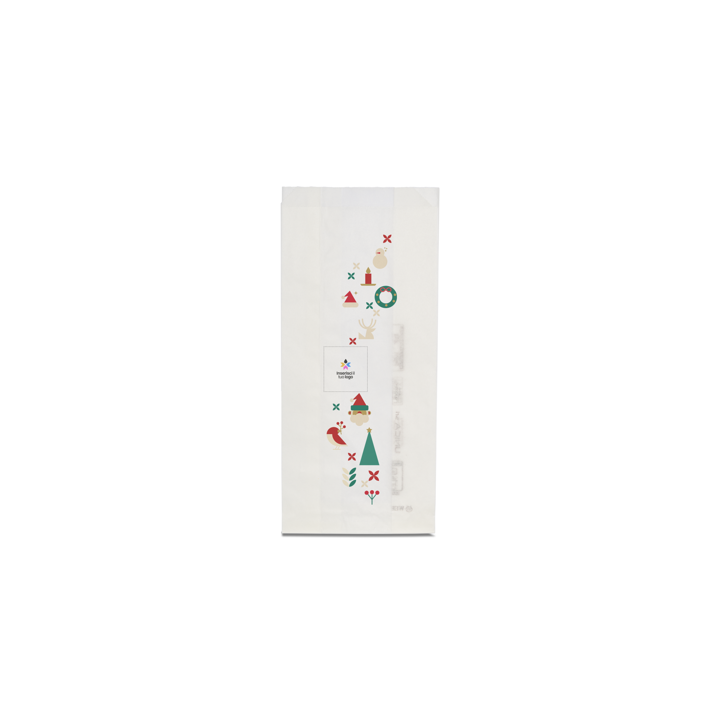 Sacchetti in carta bianco Politenati Natale- Printcentral - - -