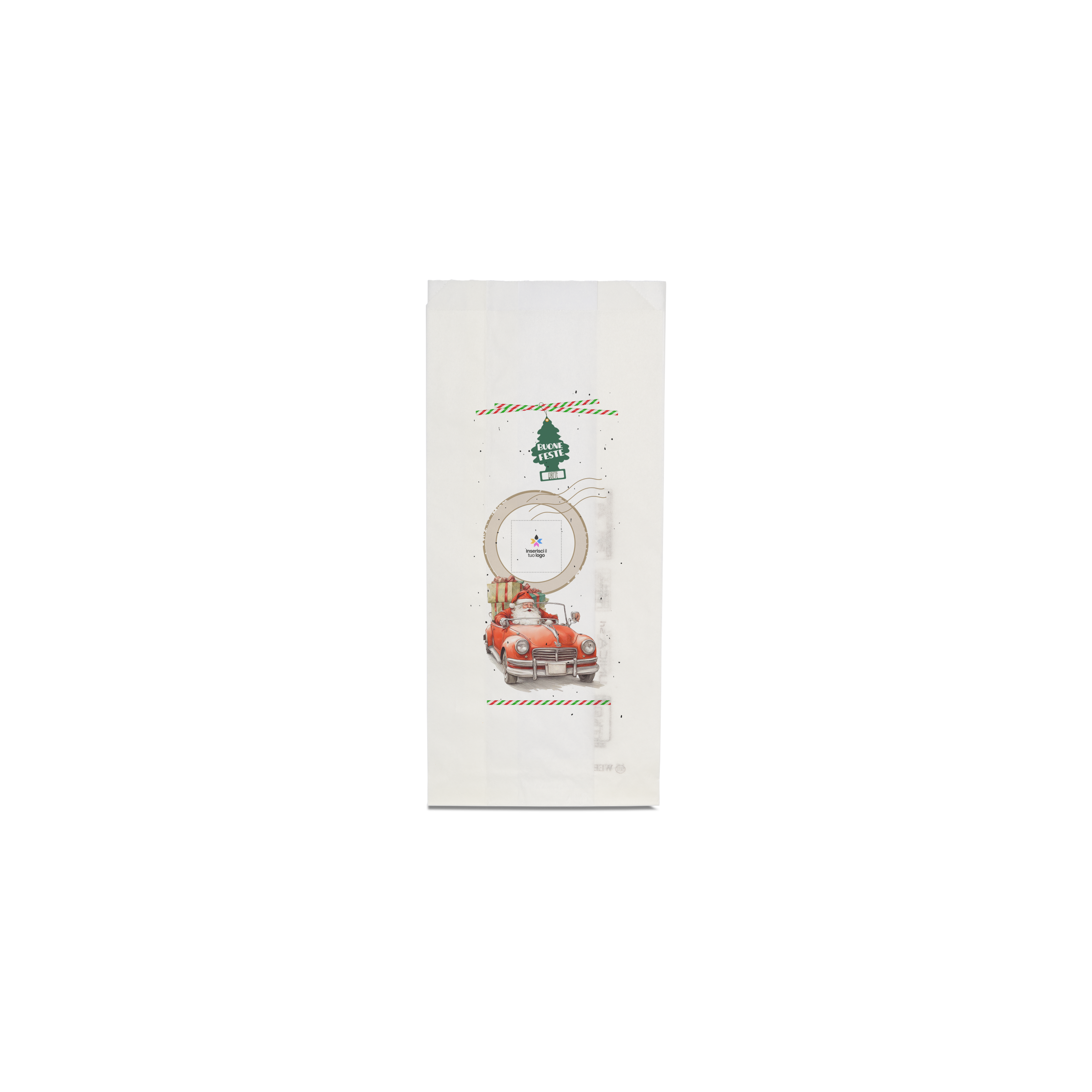 Sacchetti in carta bianco Politenati Natale- Printcentral - - -
