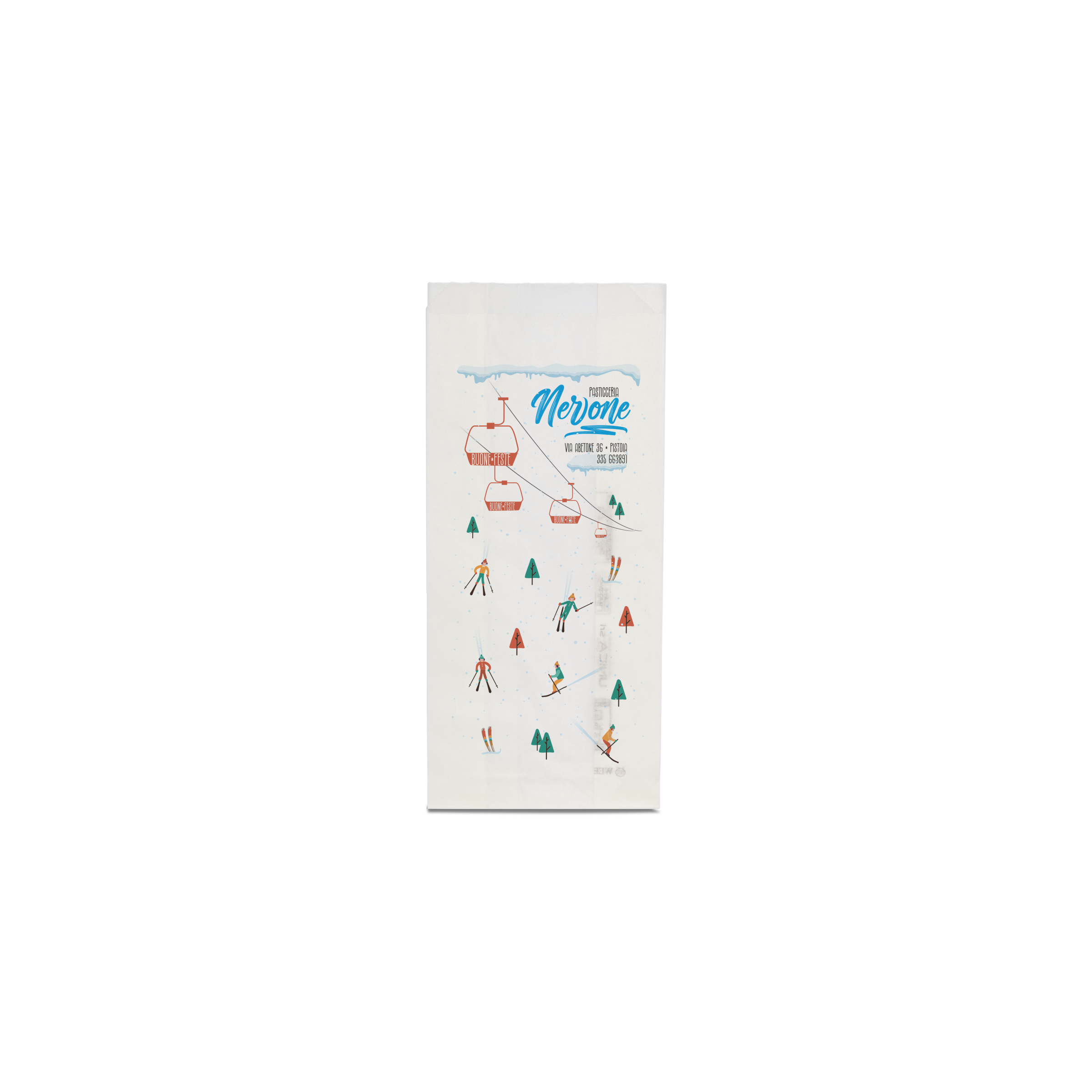 Sacchetti in carta bianco Politenati Natale- Printcentral - - -