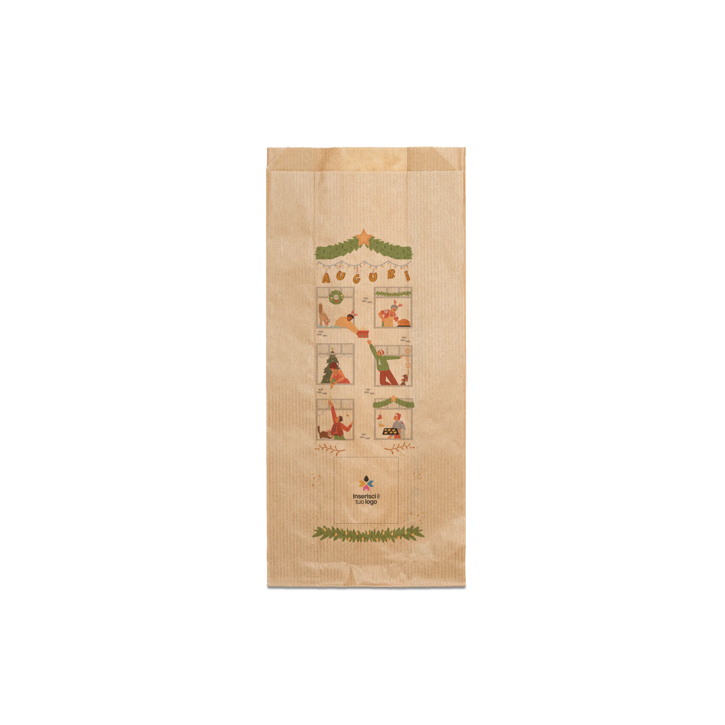 Sacchetti in carta avana Politenati Natale- Printcentral - - -