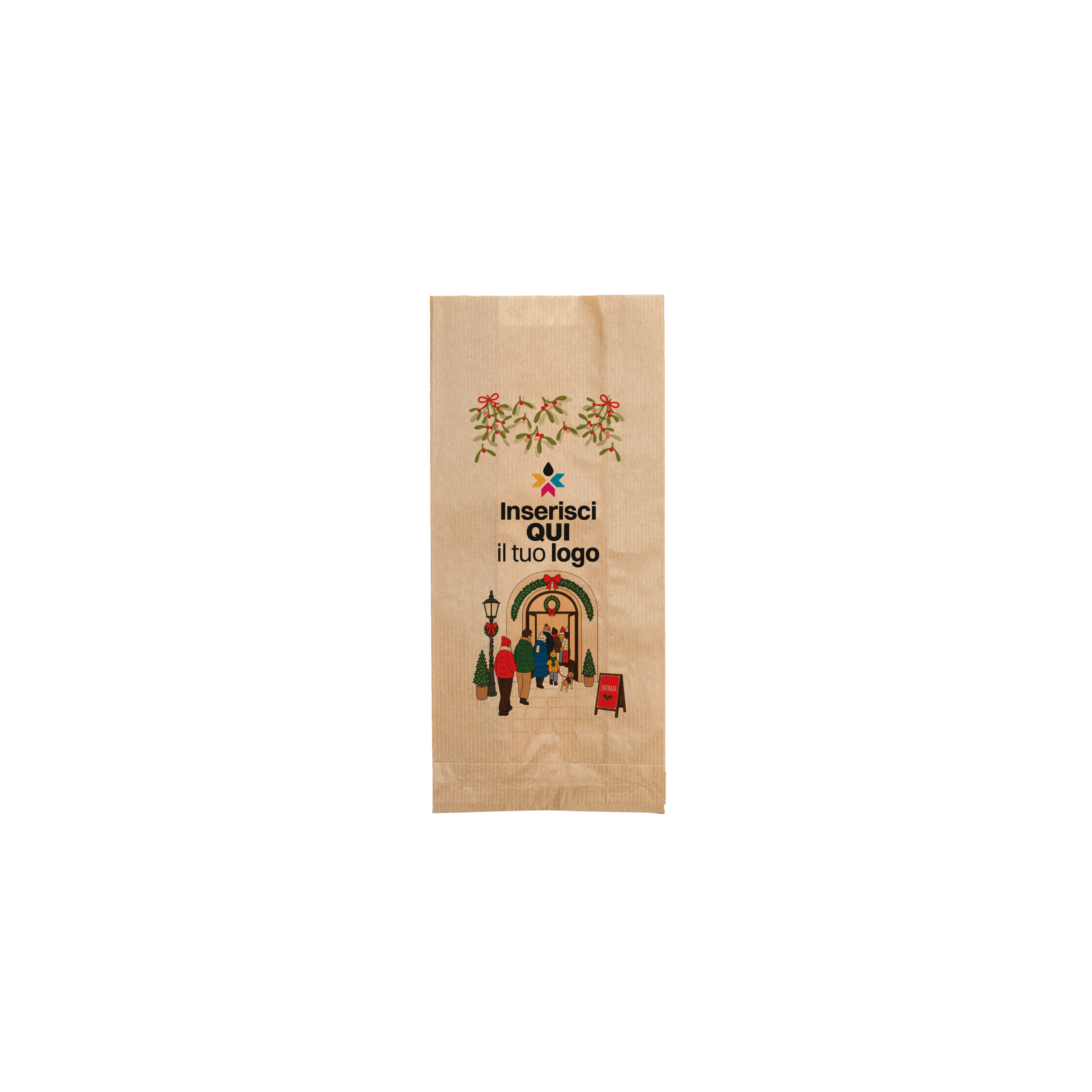 Sacchetti in carta avana Politenati Natale- Printcentral - - -