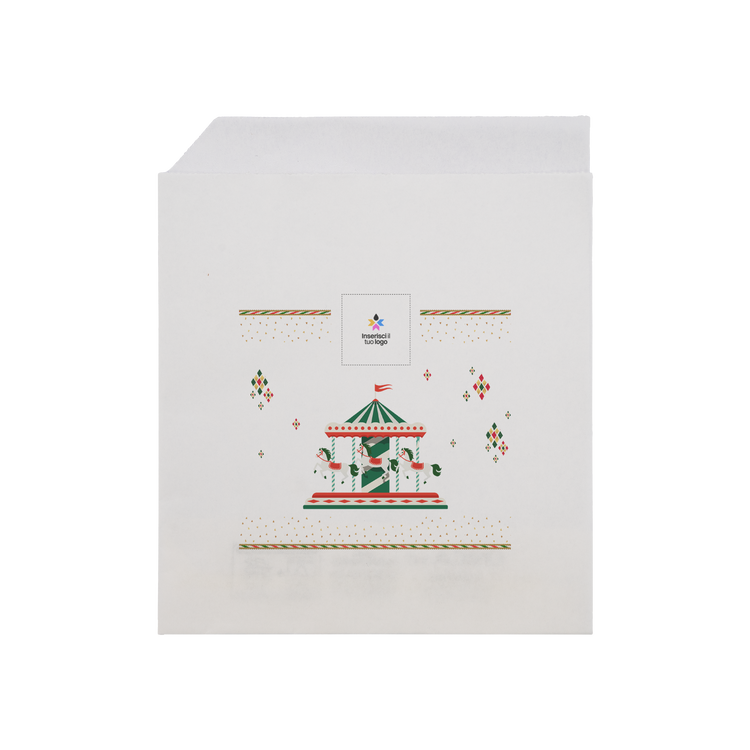 Sacchetti in carta bianco Prendi panino Natale- Printcentral - - -