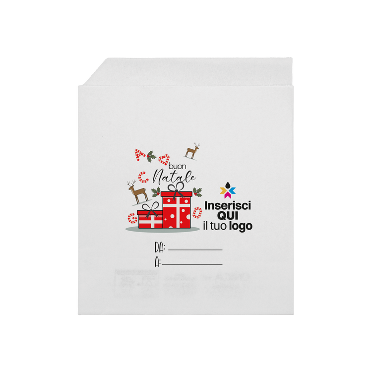 Sacchetti in carta bianco Prendi panino Natale- Printcentral - - -