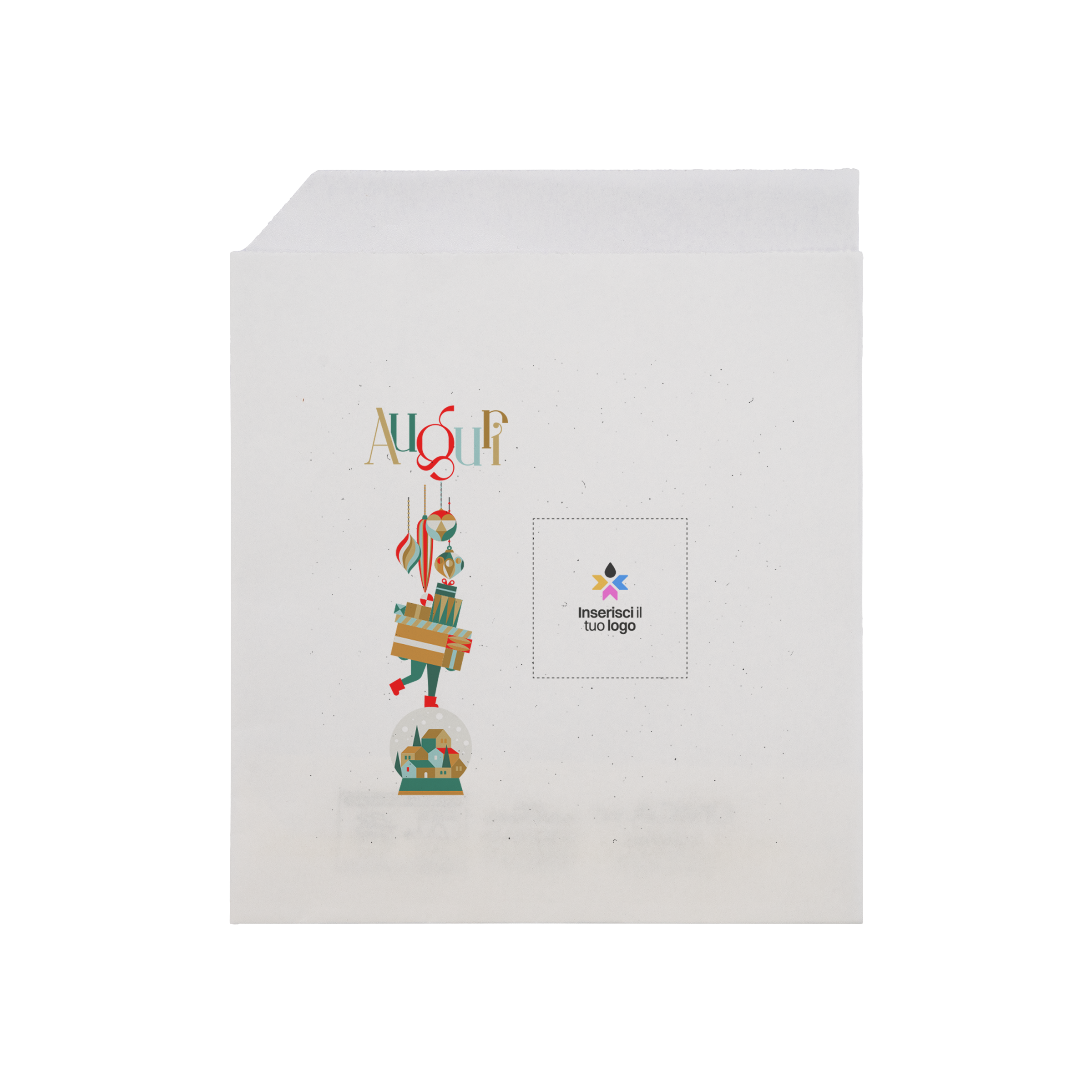 Sacchetti in carta bianco Prendi panino Natale- Printcentral - - -