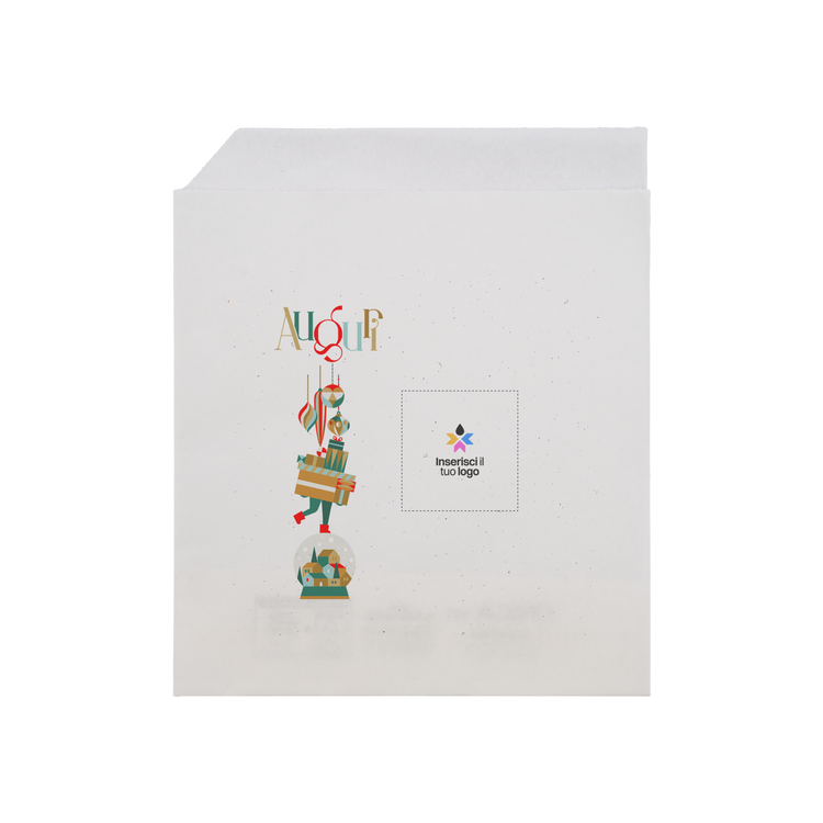 Sacchetti in carta bianco Prendi panino Natale- Printcentral - - -