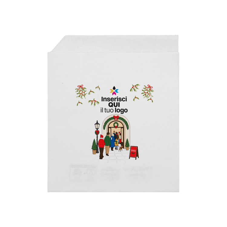 Sacchetti in carta bianco Prendi panino Natale- Printcentral - - -