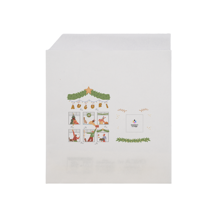 Sacchetti in carta bianco Prendi panino Natale- Printcentral - - -