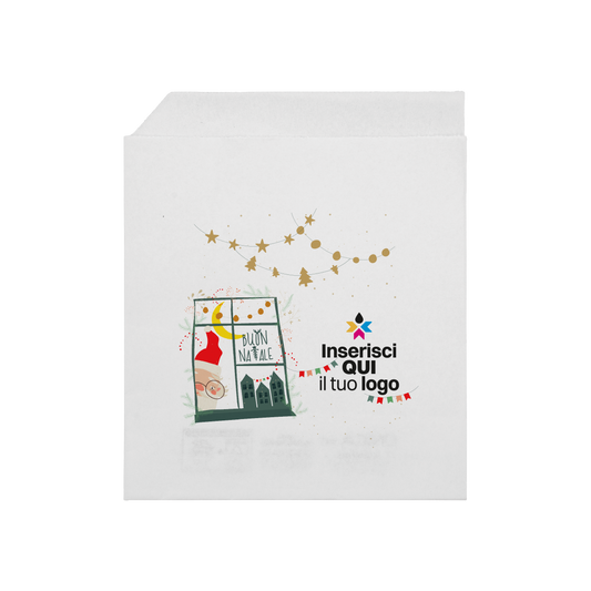Sacchetti in carta bianco Prendi panino Natale- Printcentral - - -