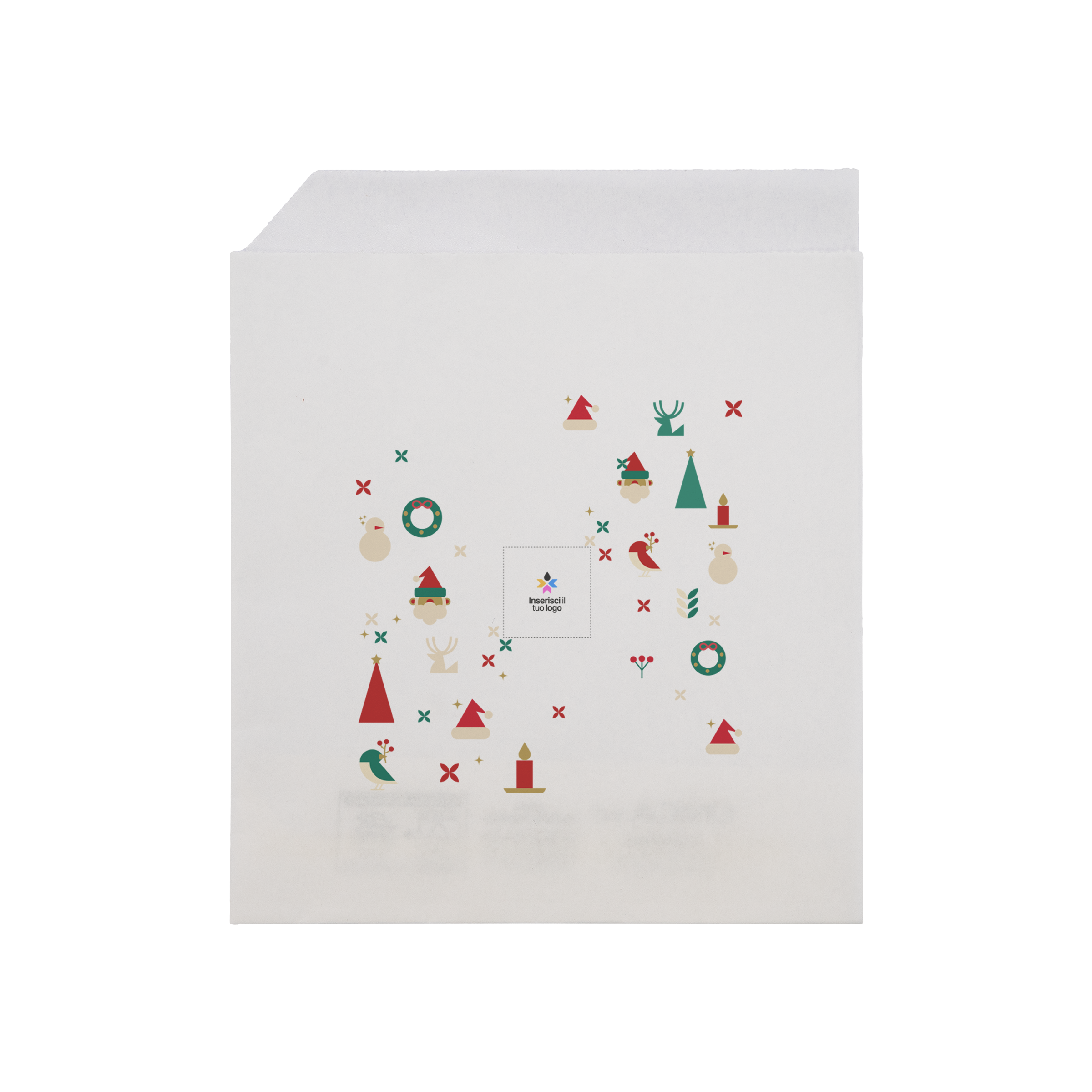 Sacchetti in carta bianco Prendi panino Natale- Printcentral - - -