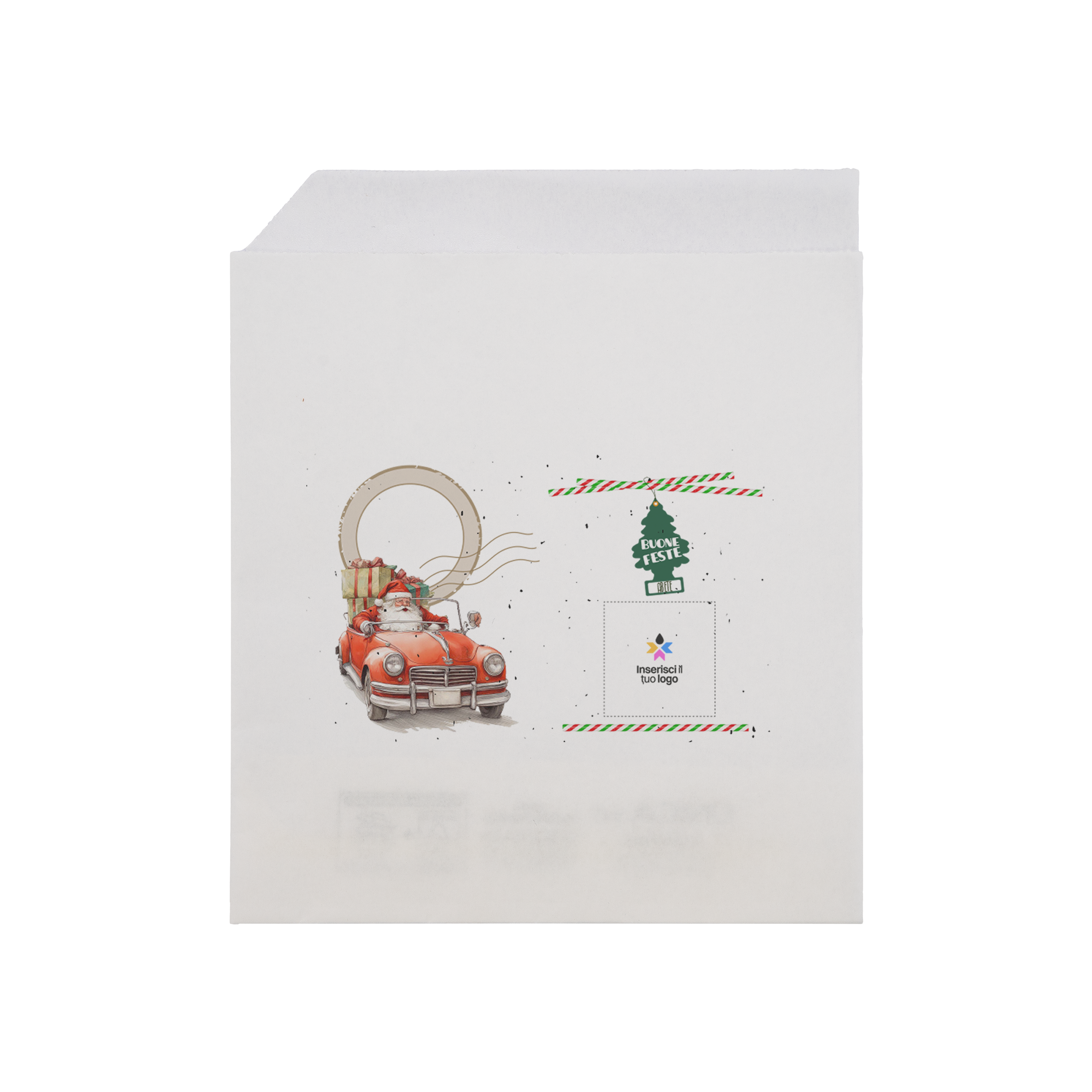 Sacchetti in carta bianco Prendi panino Natale- Printcentral - - -