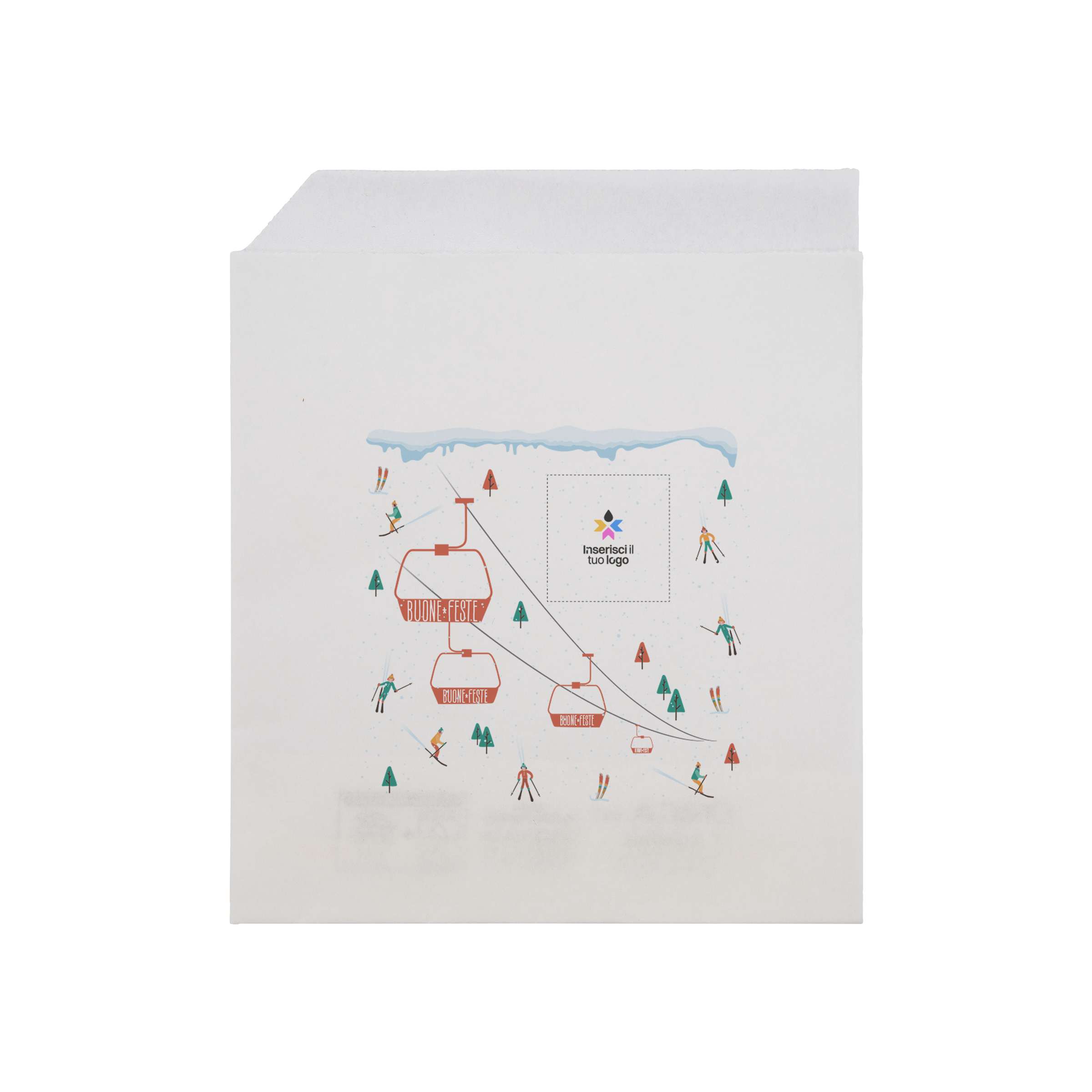 Sacchetti in carta bianco Prendi panino Natale- Printcentral - - -