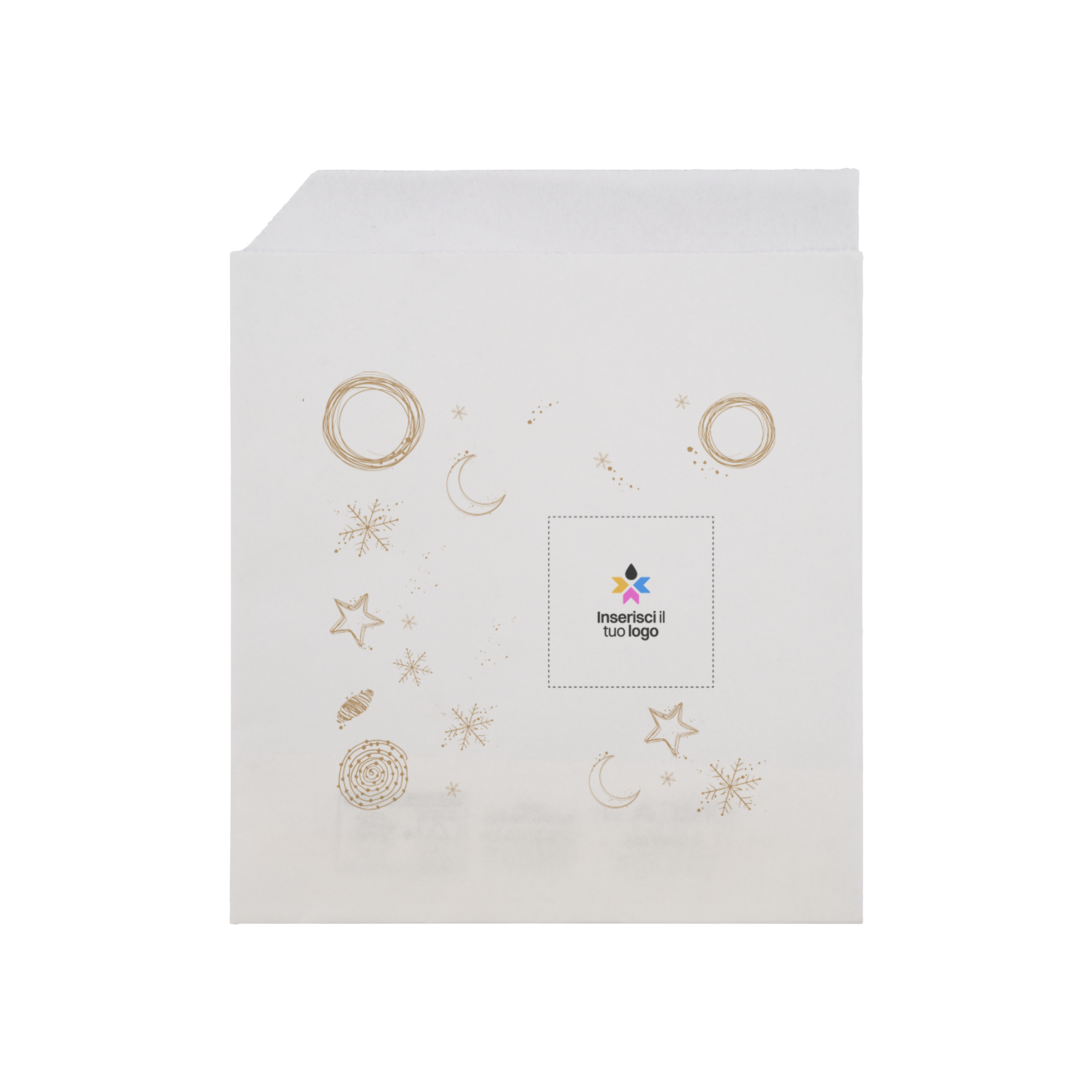 Sacchetti in carta bianco Prendi panino Natale- Printcentral - - -