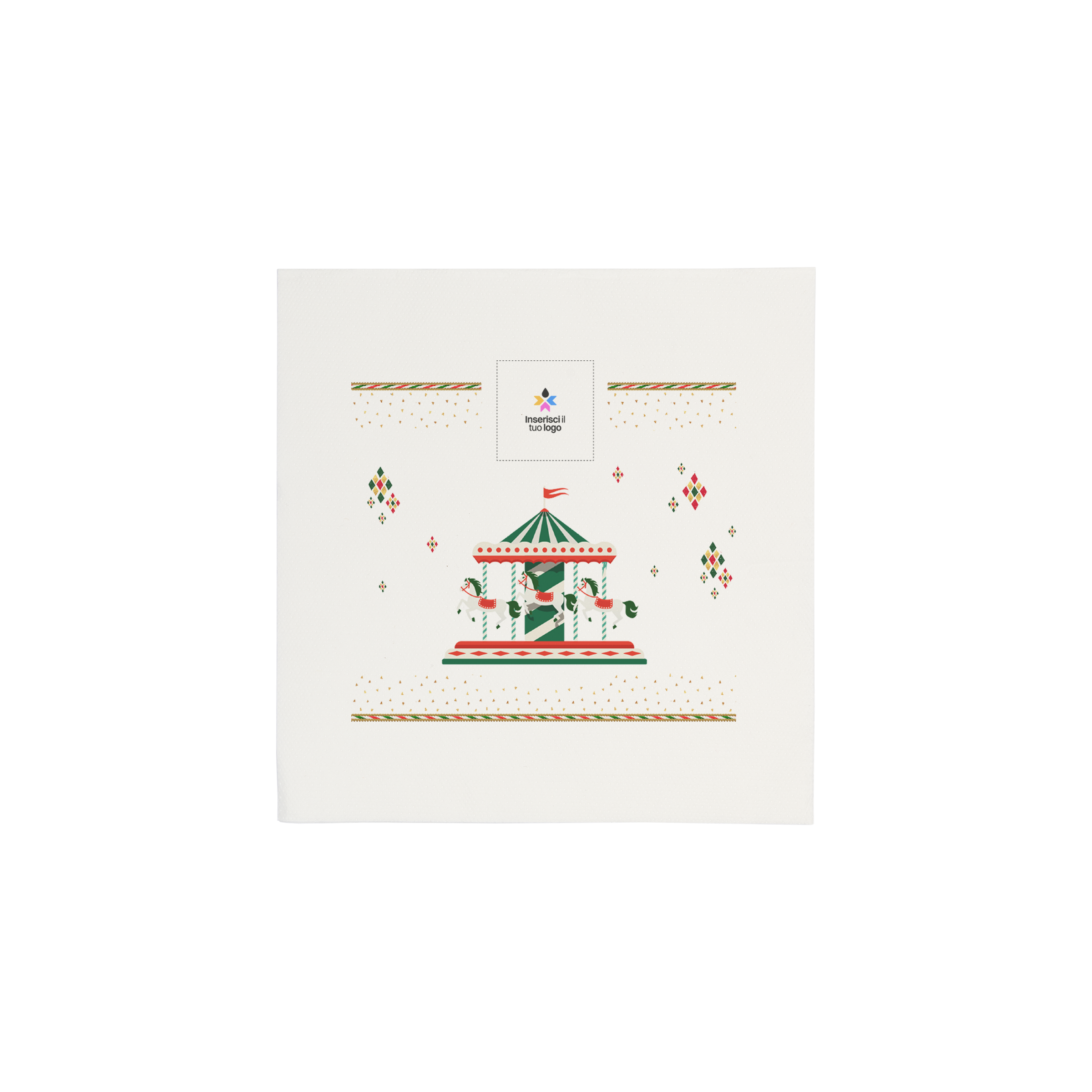 Tovaglioli microincollati bianco Natale- Printcentral - - -