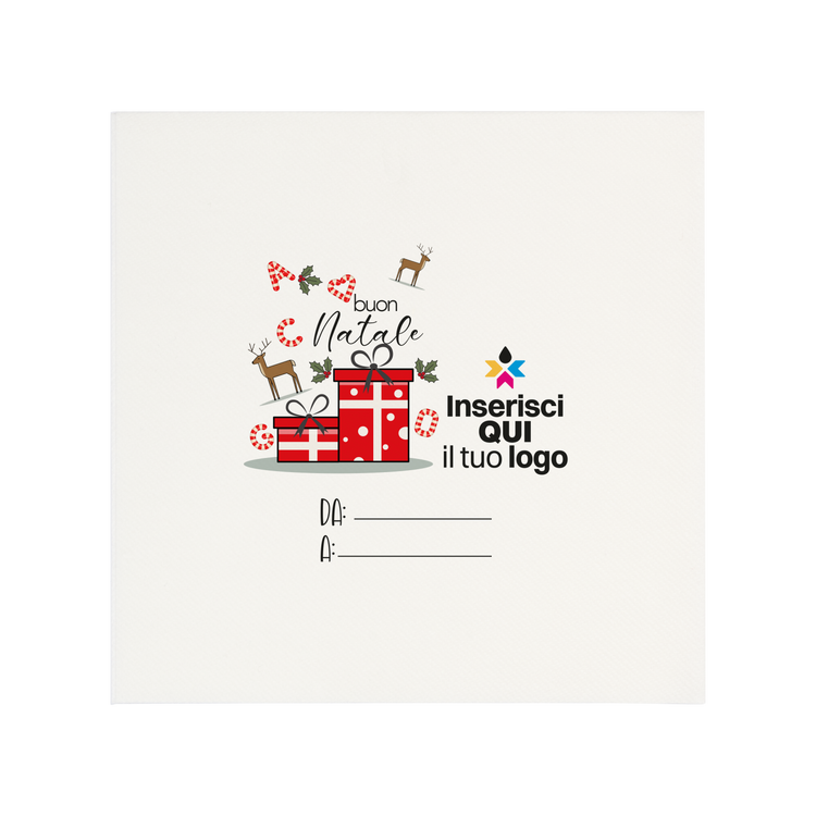 Tovaglioli microincollati bianco Natale- Printcentral - - -