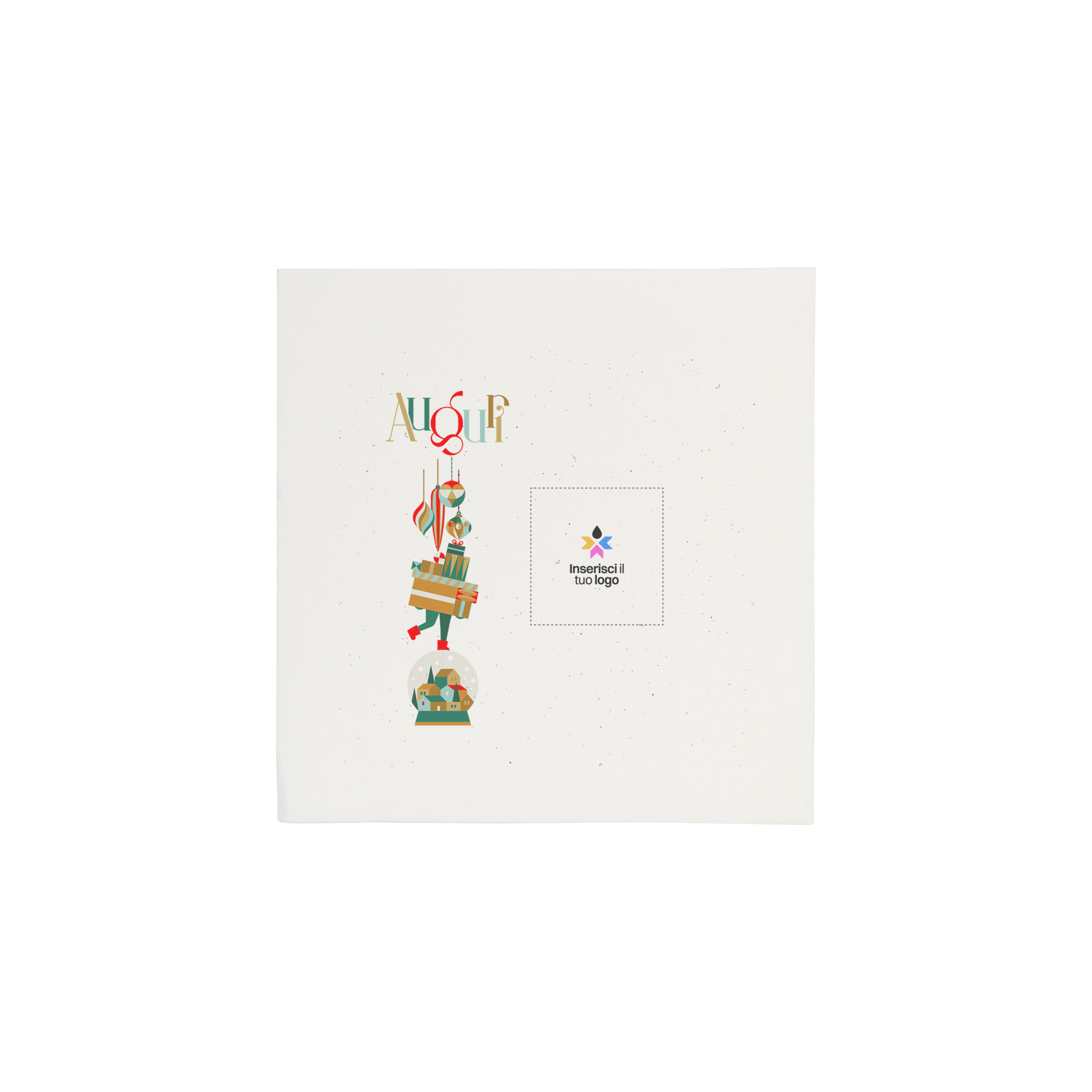 Tovaglioli microincollati bianco Natale- Printcentral - - -