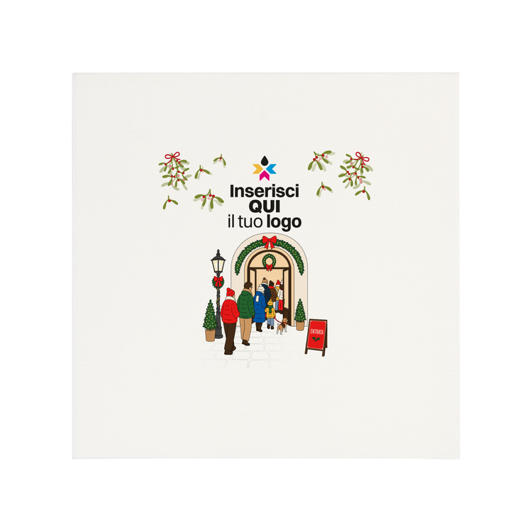 Tovaglioli microincollati bianco Natale- Printcentral - - -